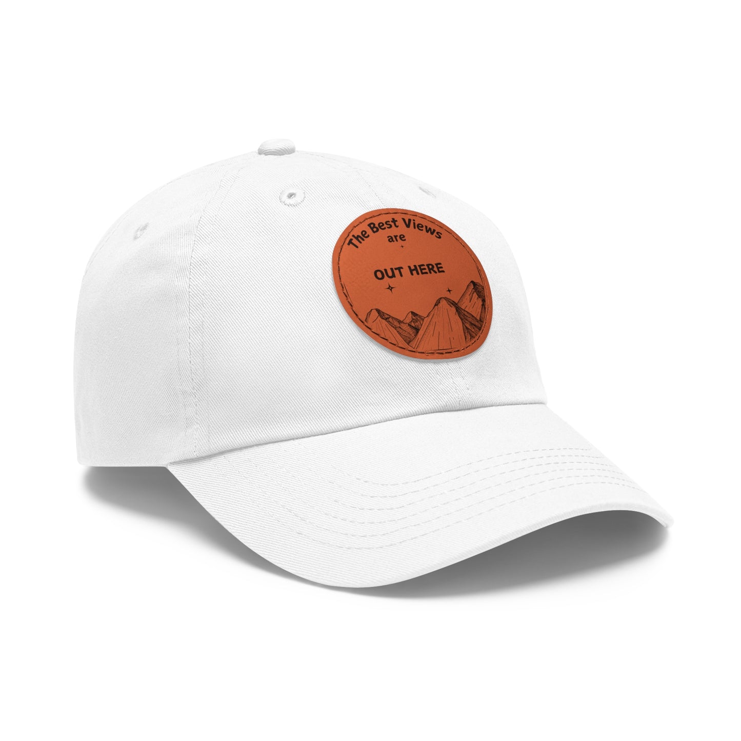 Baseball Cap With Leather Patch-"The Best Views"