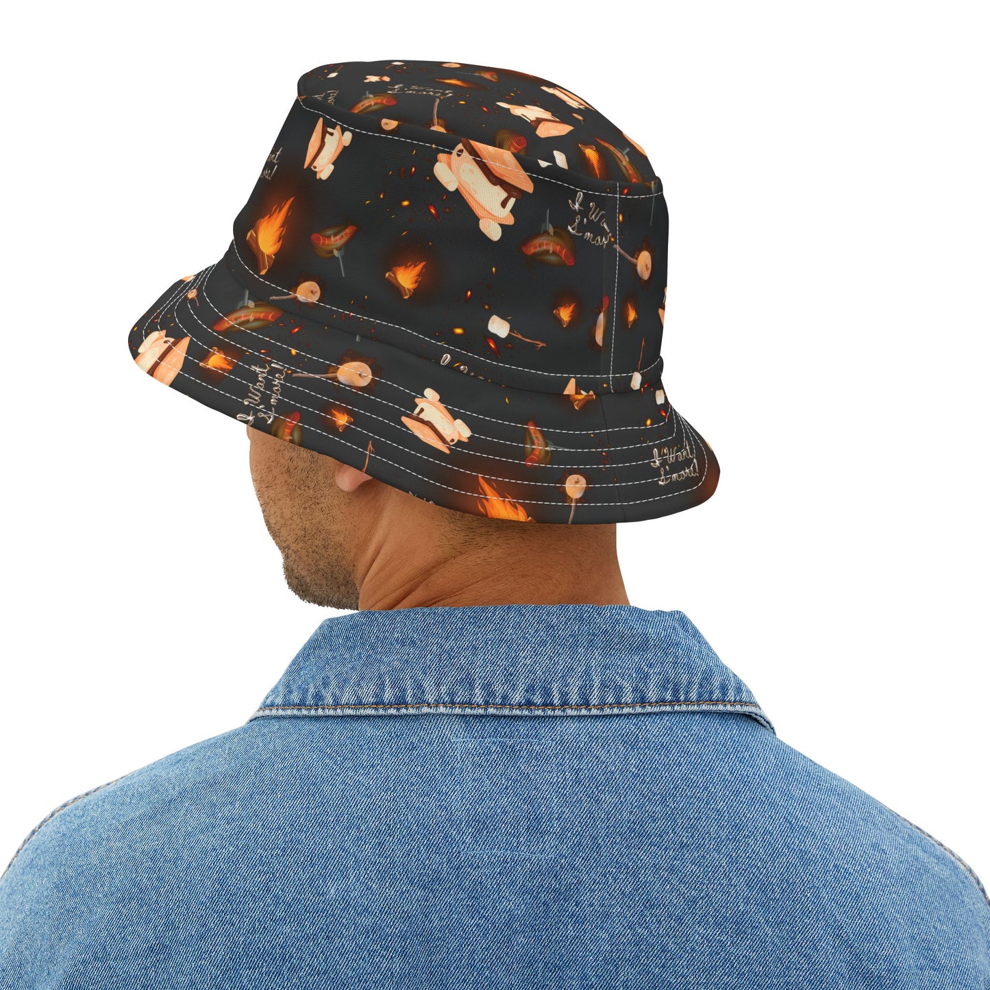 "I Want S'More" Graphic Pattern Bucket hat.