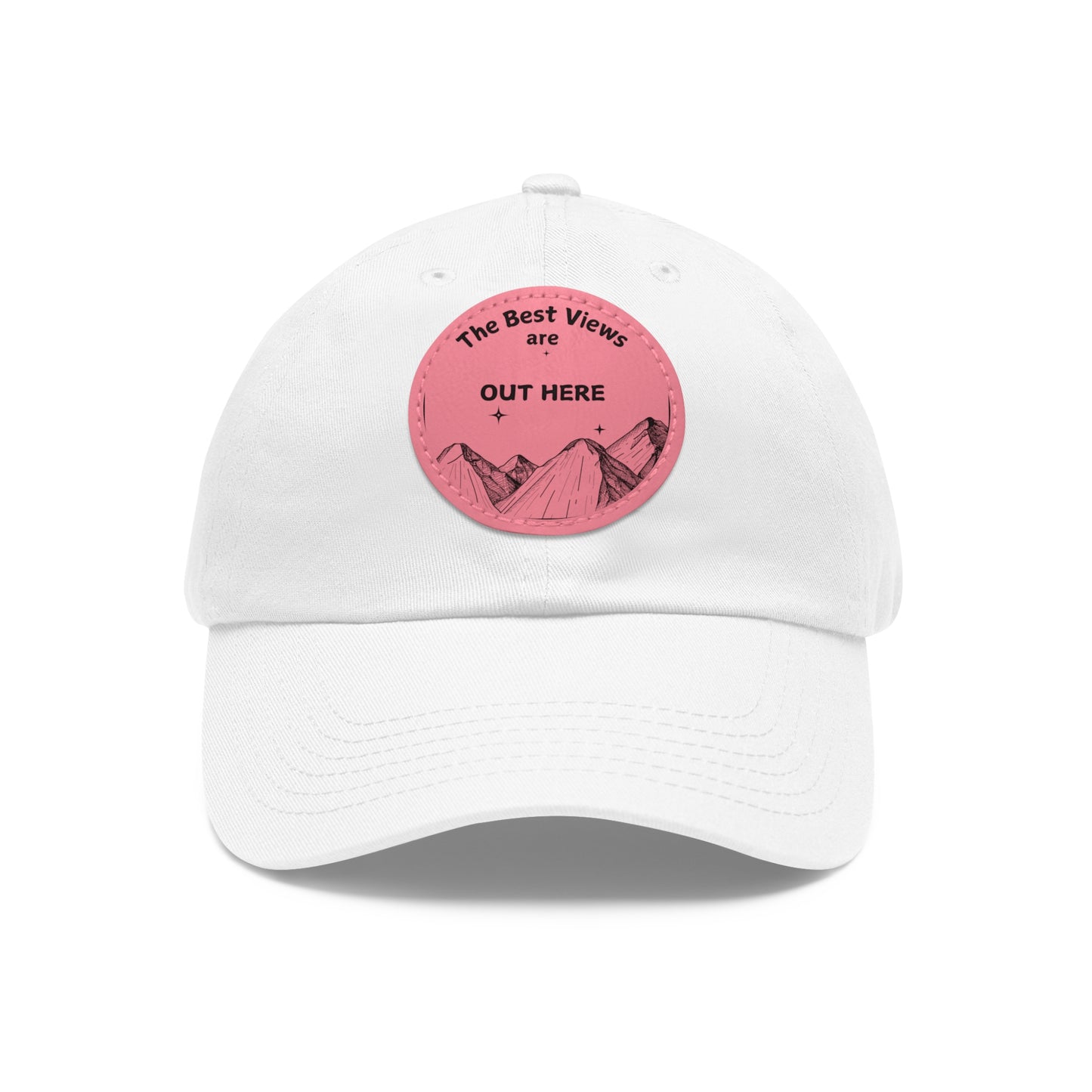 Baseball Cap With Leather Patch-"The Best Views"