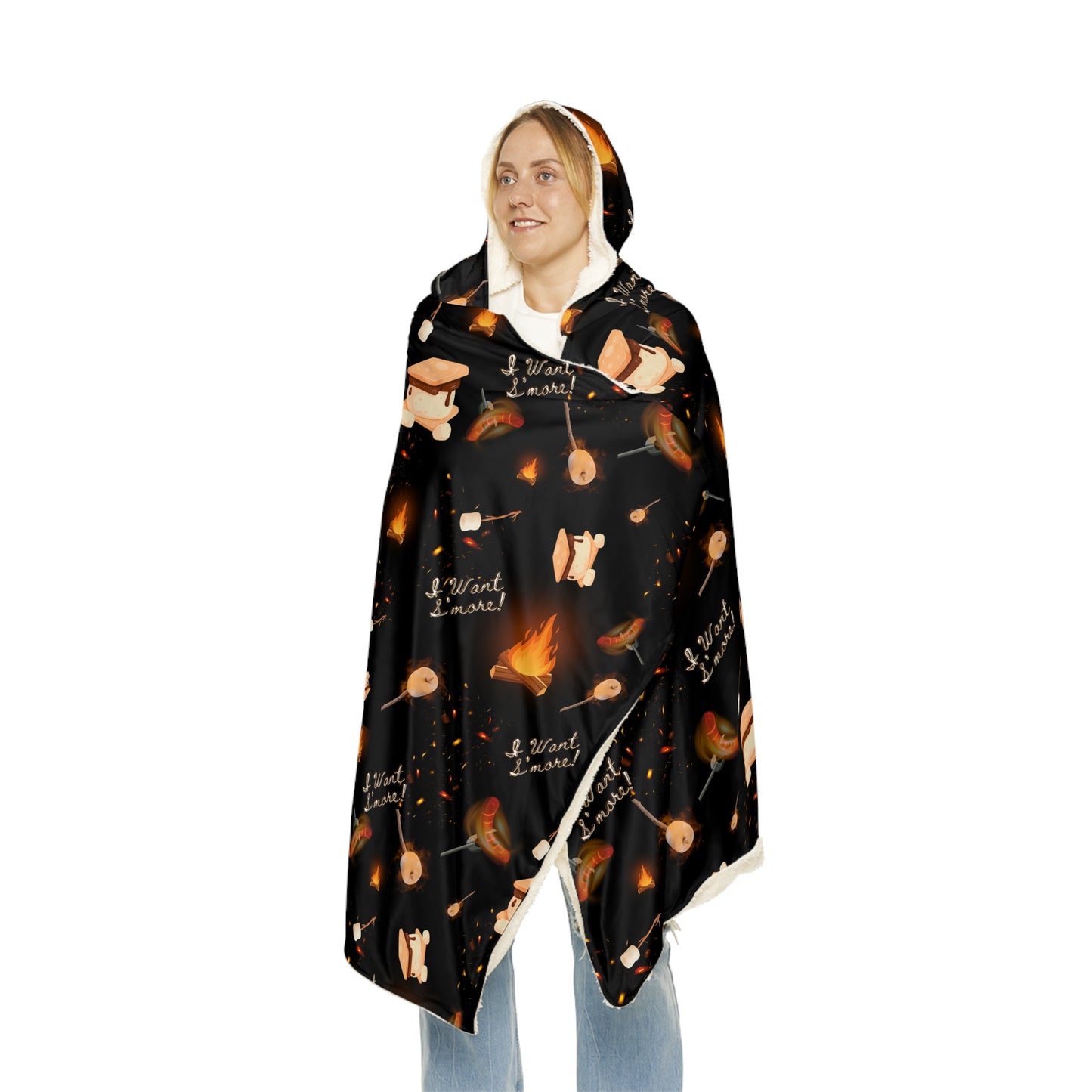 Hooded Snuggle Blanket-Girls Hot Camp Pattern-Dark