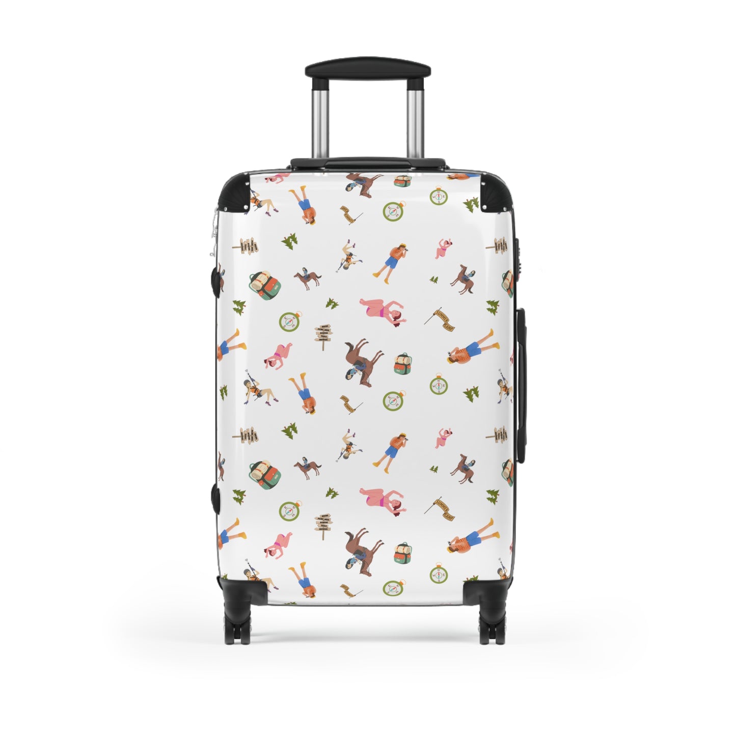 Girls Camp Activities Pattern Suitcase-White