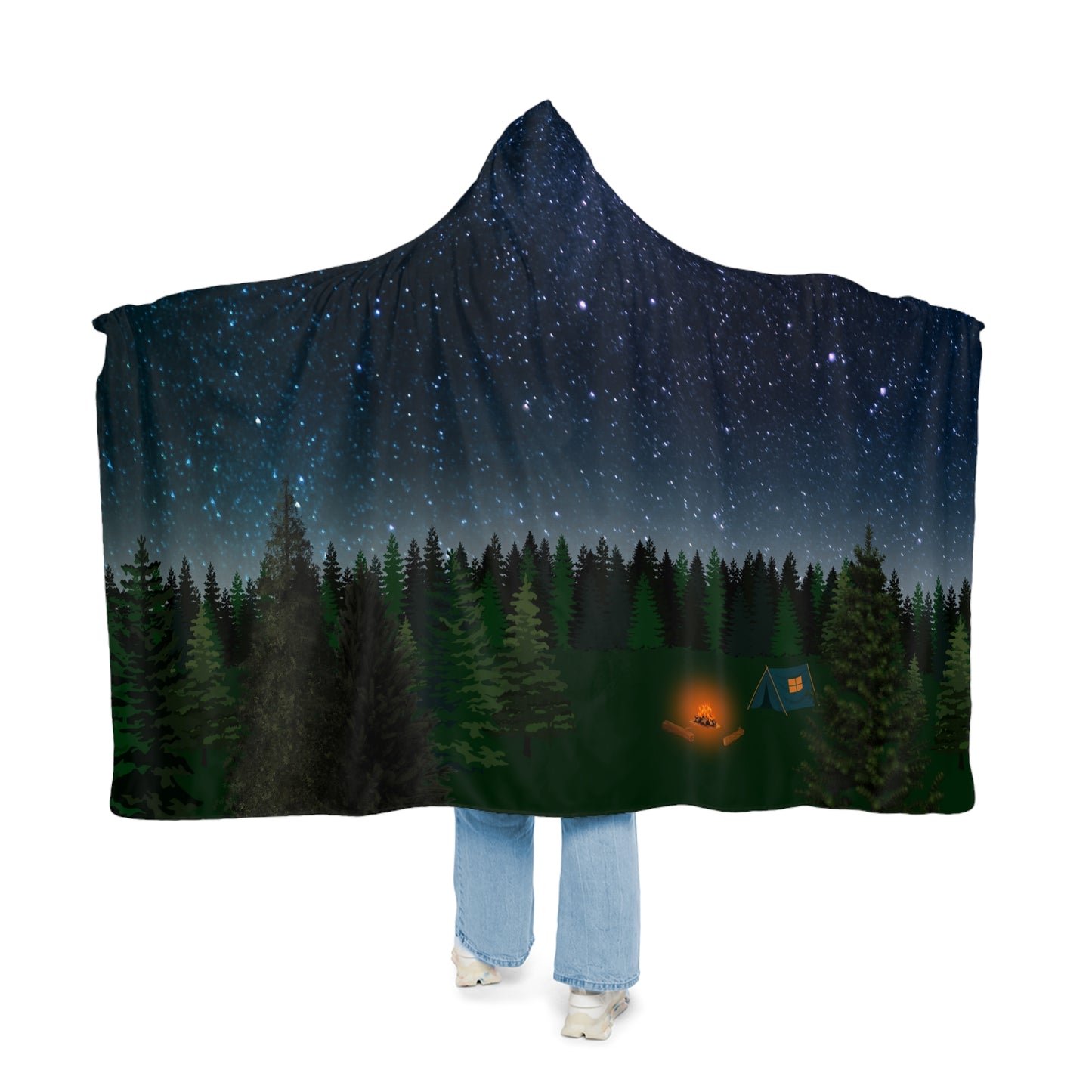 Hooded Snuggle Blanket-Starry Sky Campsite