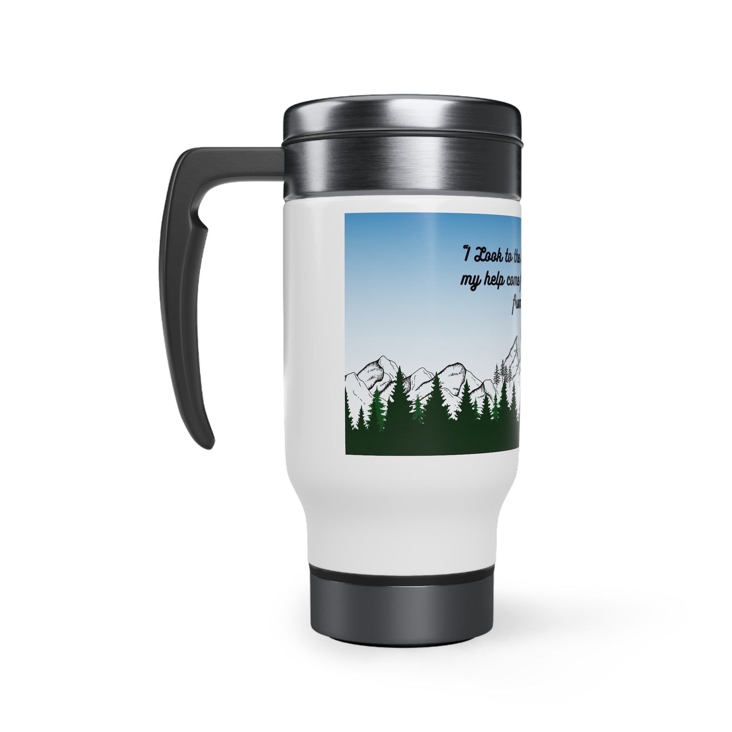 Stainless Steel Travel Mug with Handle, 14oz