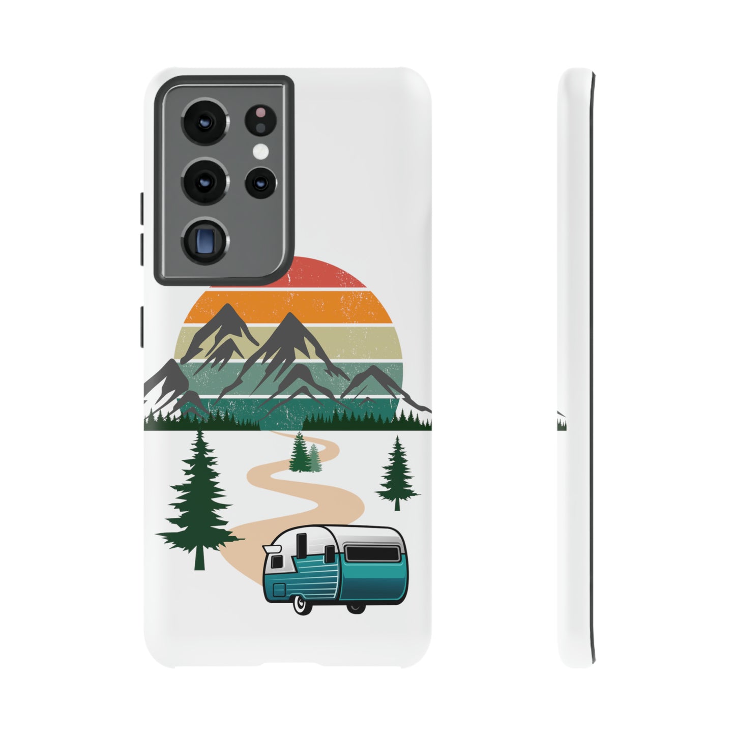 Tough Android Phone Case-Camper With Mountains Scene