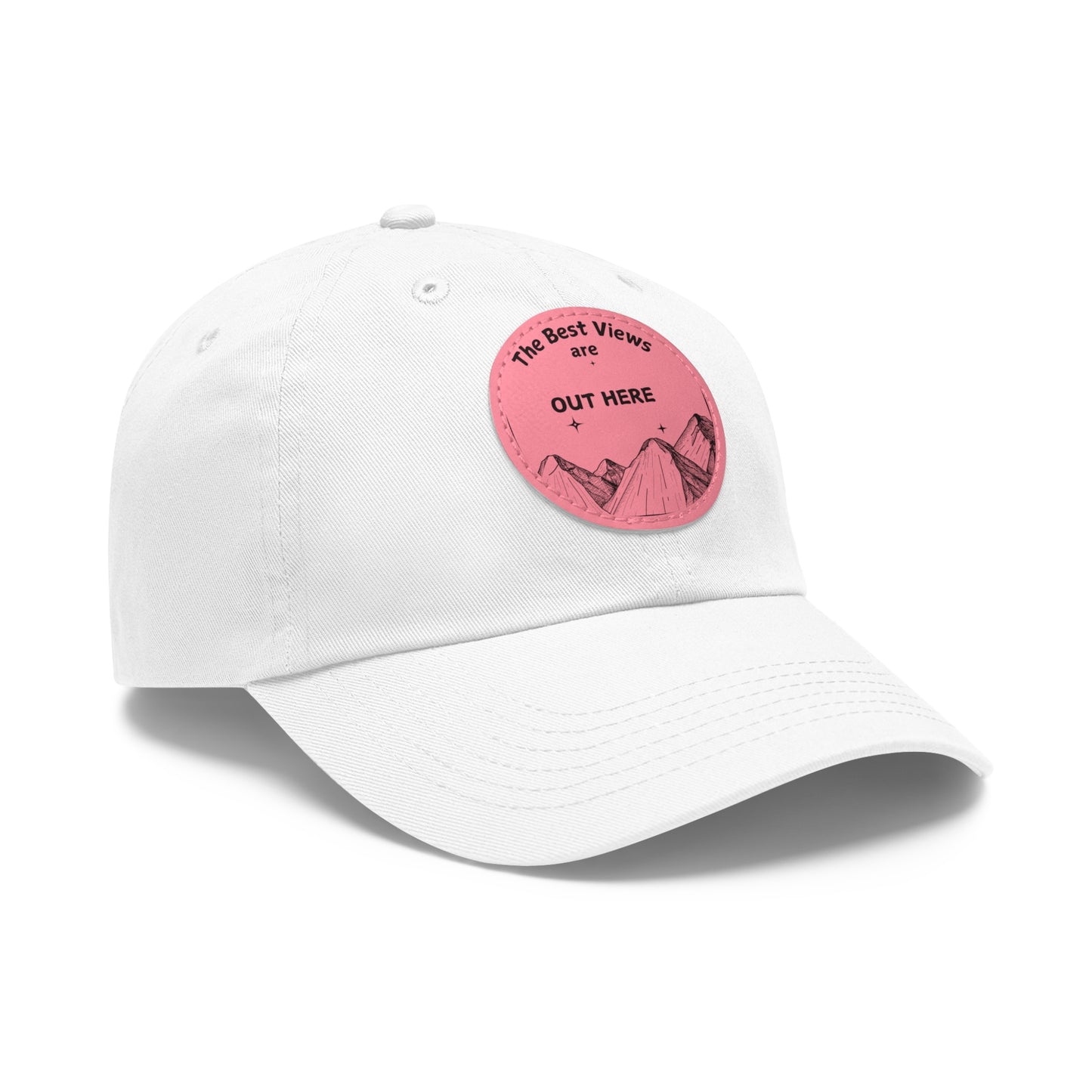 Baseball Cap With Leather Patch-"The Best Views"