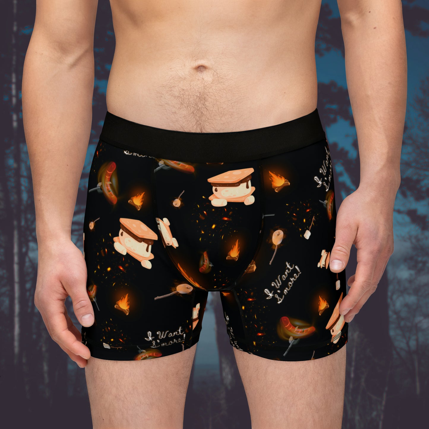 Camp Fire Pattern Men's Boxers-2 Colors