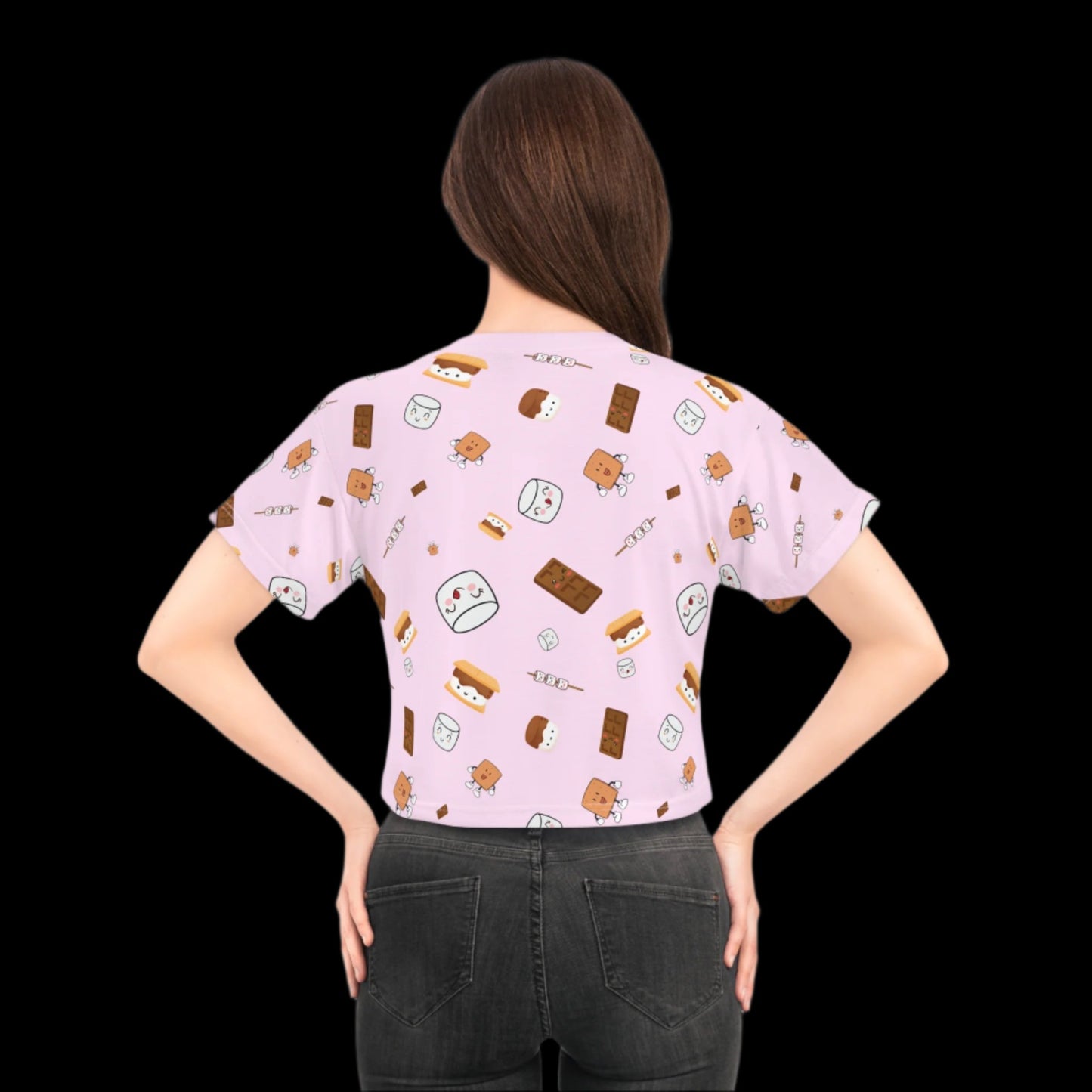 Cutesy S'mores Pattern Crop Top