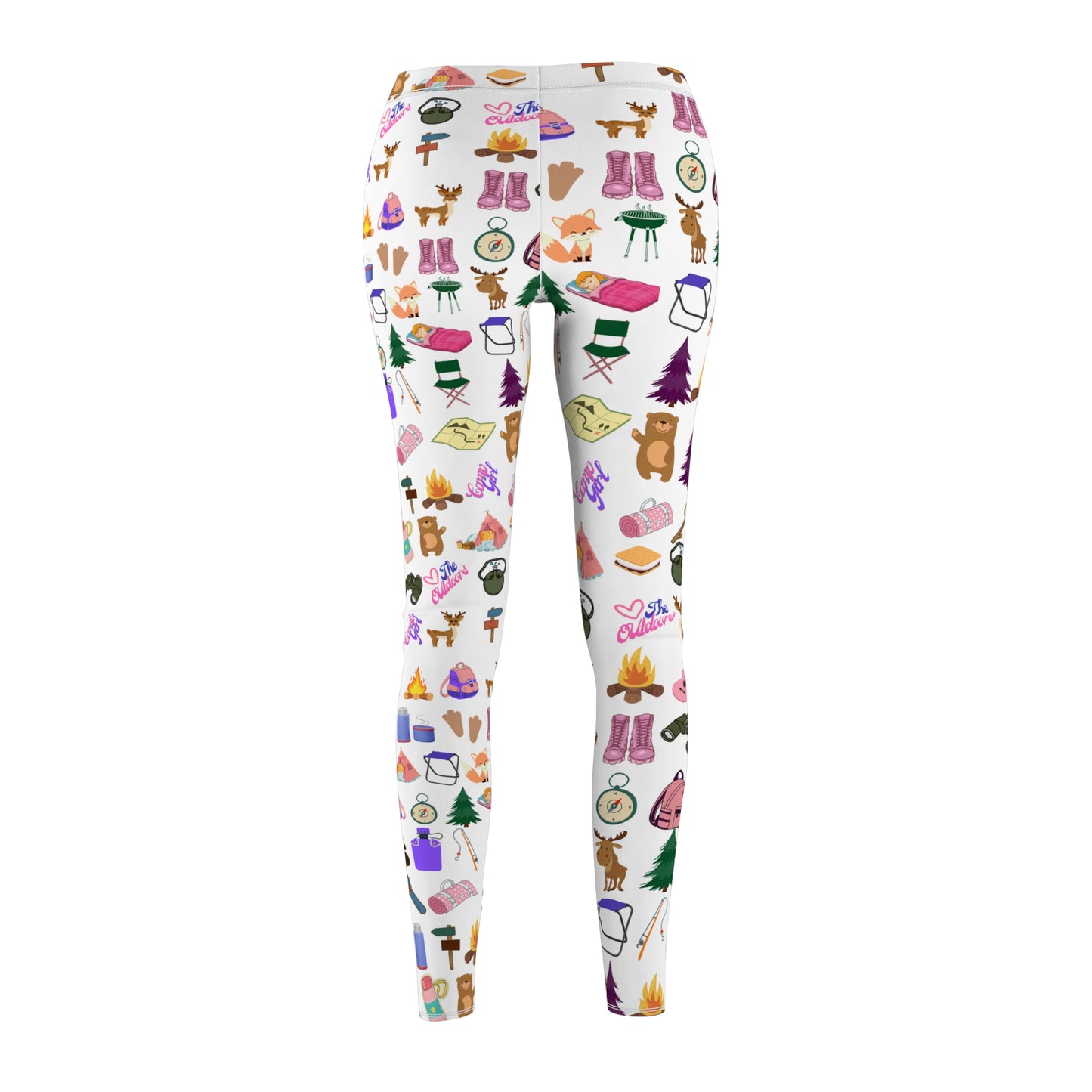 Cutesy Camp Pattern Women's Cut & Sew Casual Leggings