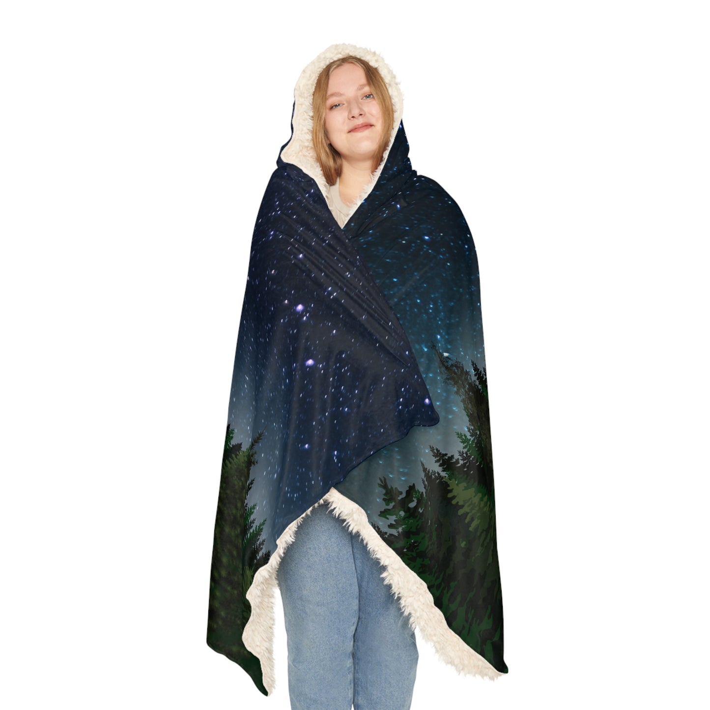 Hooded Snuggle Blanket-Starry Sky Campsite