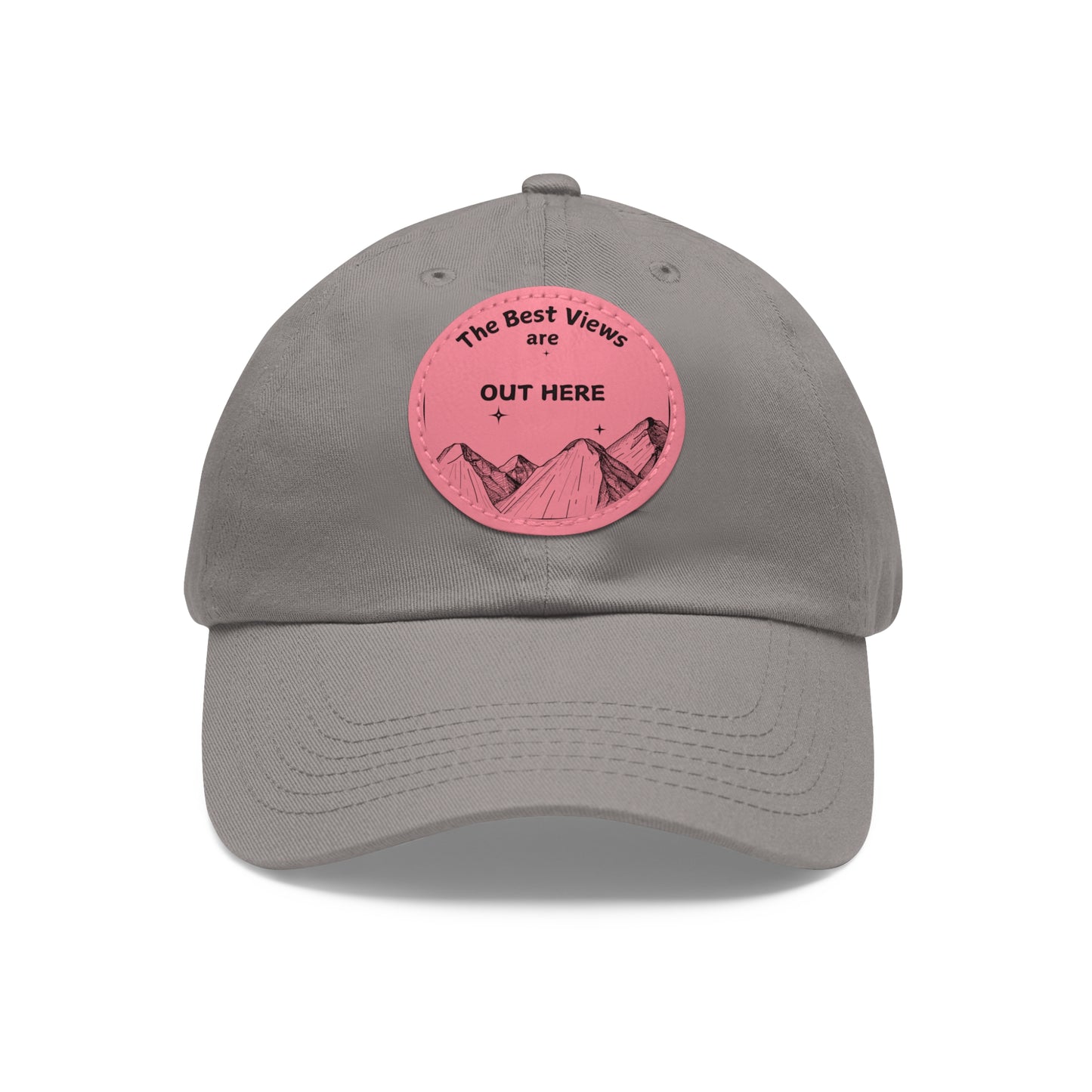 Baseball Cap With Leather Patch-"The Best Views"