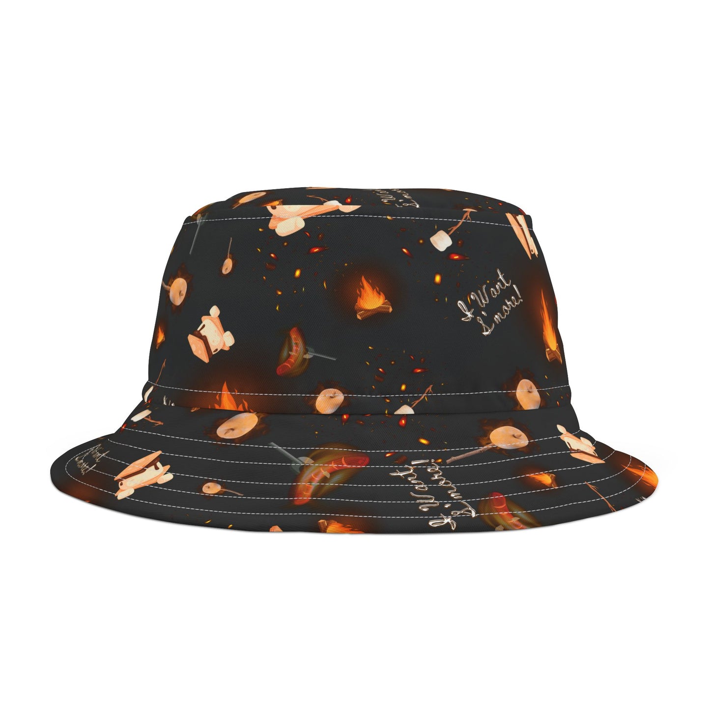 "I Want S'More" Graphic Pattern Bucket hat.