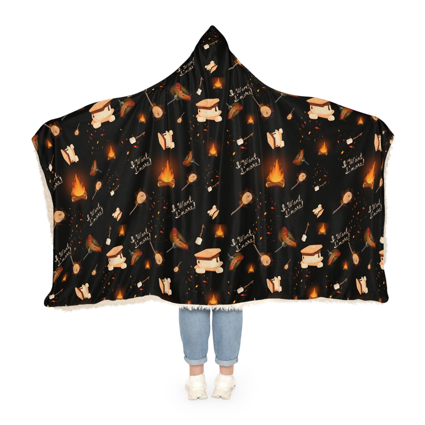 Hooded Snuggle Blanket-Girls Hot Camp Pattern-Dark