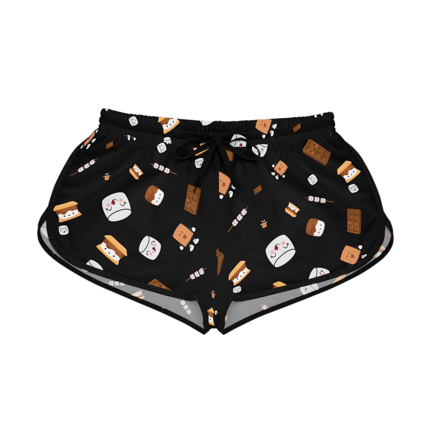Cutesy S'more's Pattern Women's Relaxed Shorts-Multiple Colors
