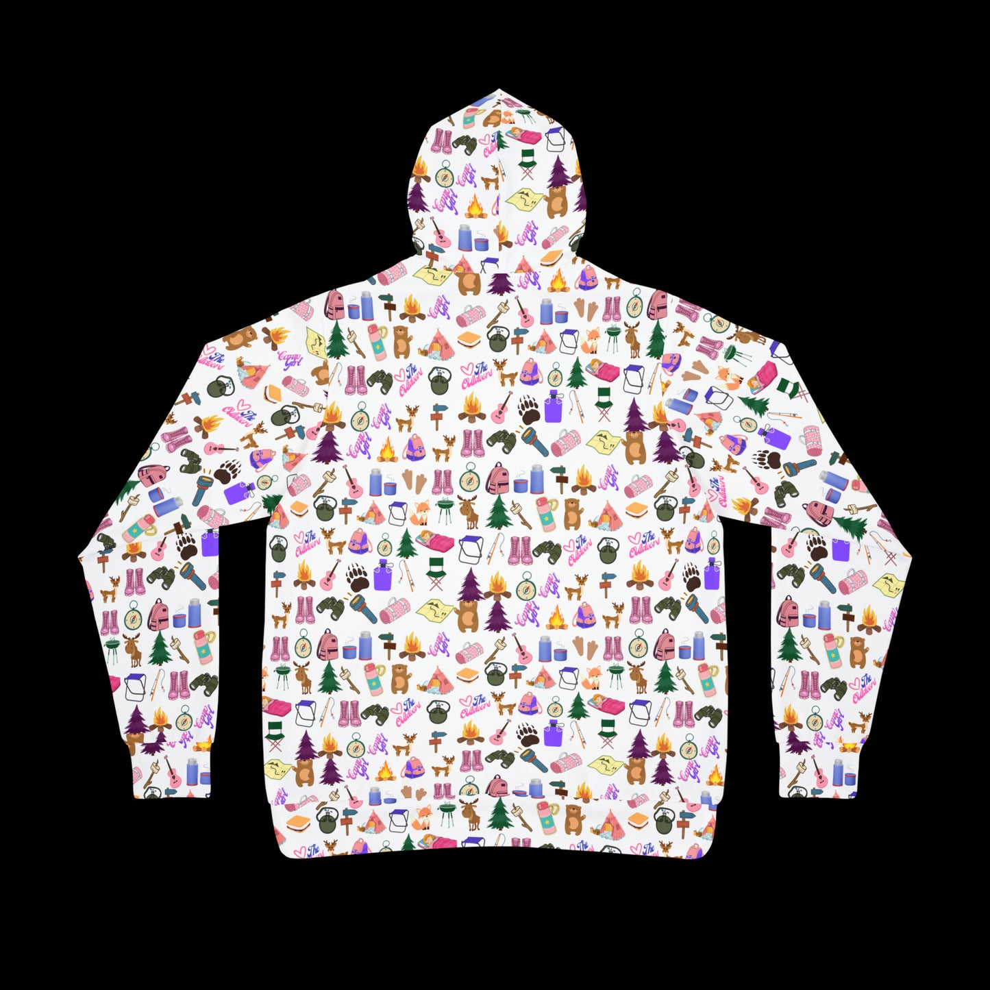 Athletic Hoodie-Cute Camp Girls Pattern