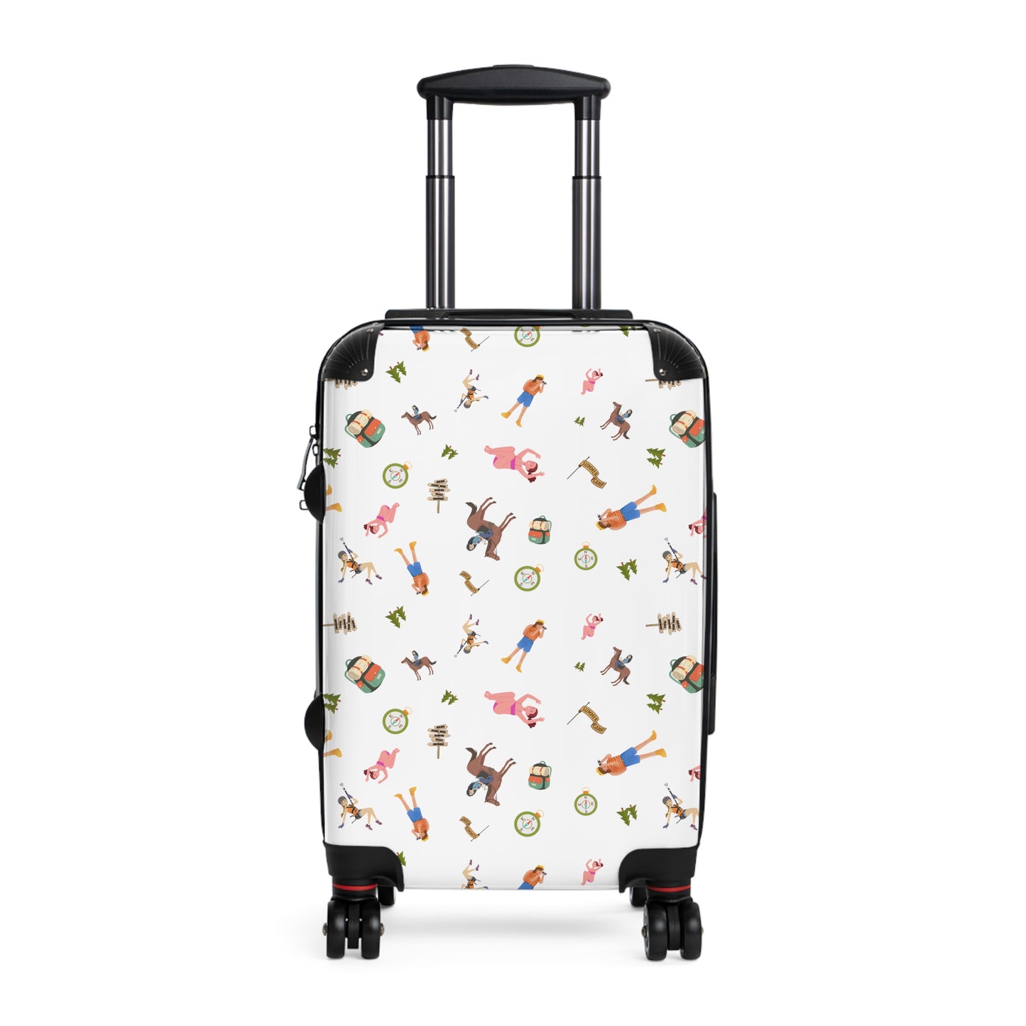 Girls Camp Activities Pattern Suitcase-White