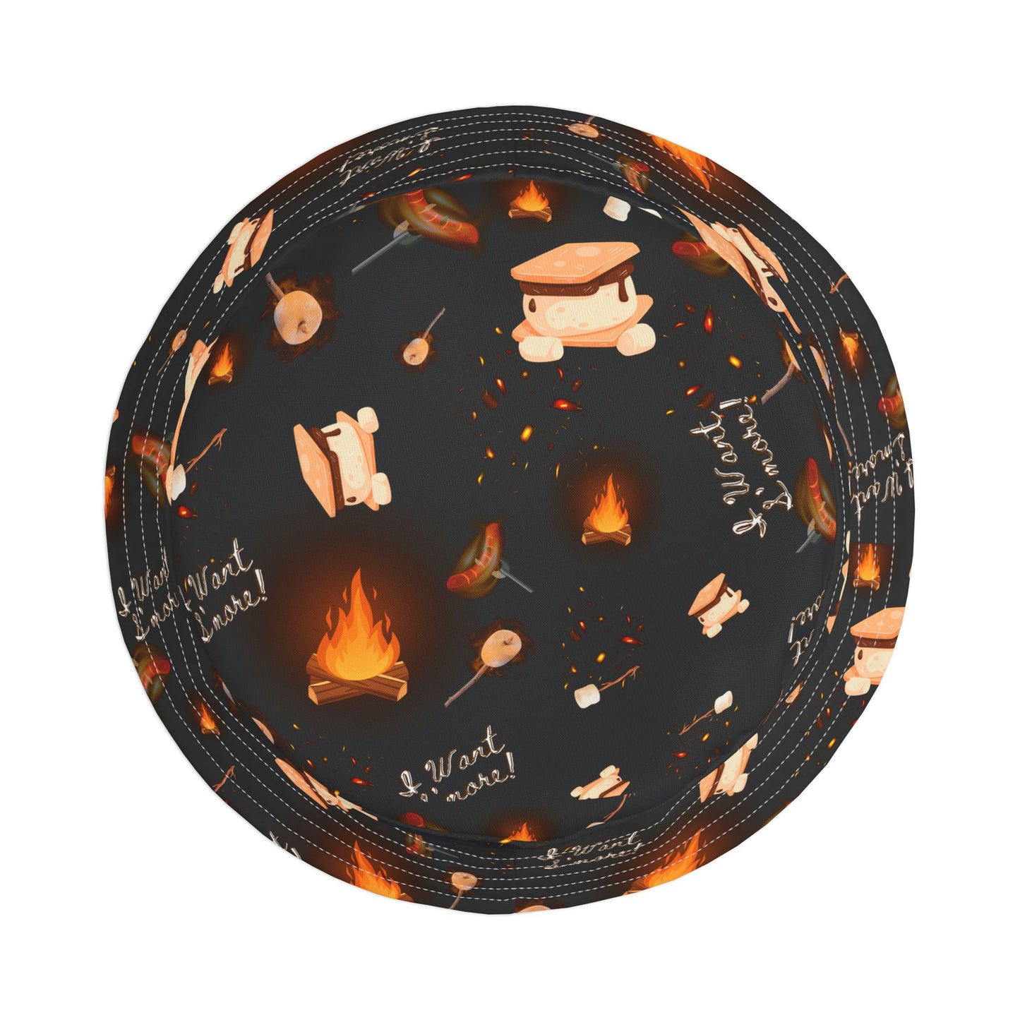 "I Want S'More" Graphic Pattern Bucket hat.