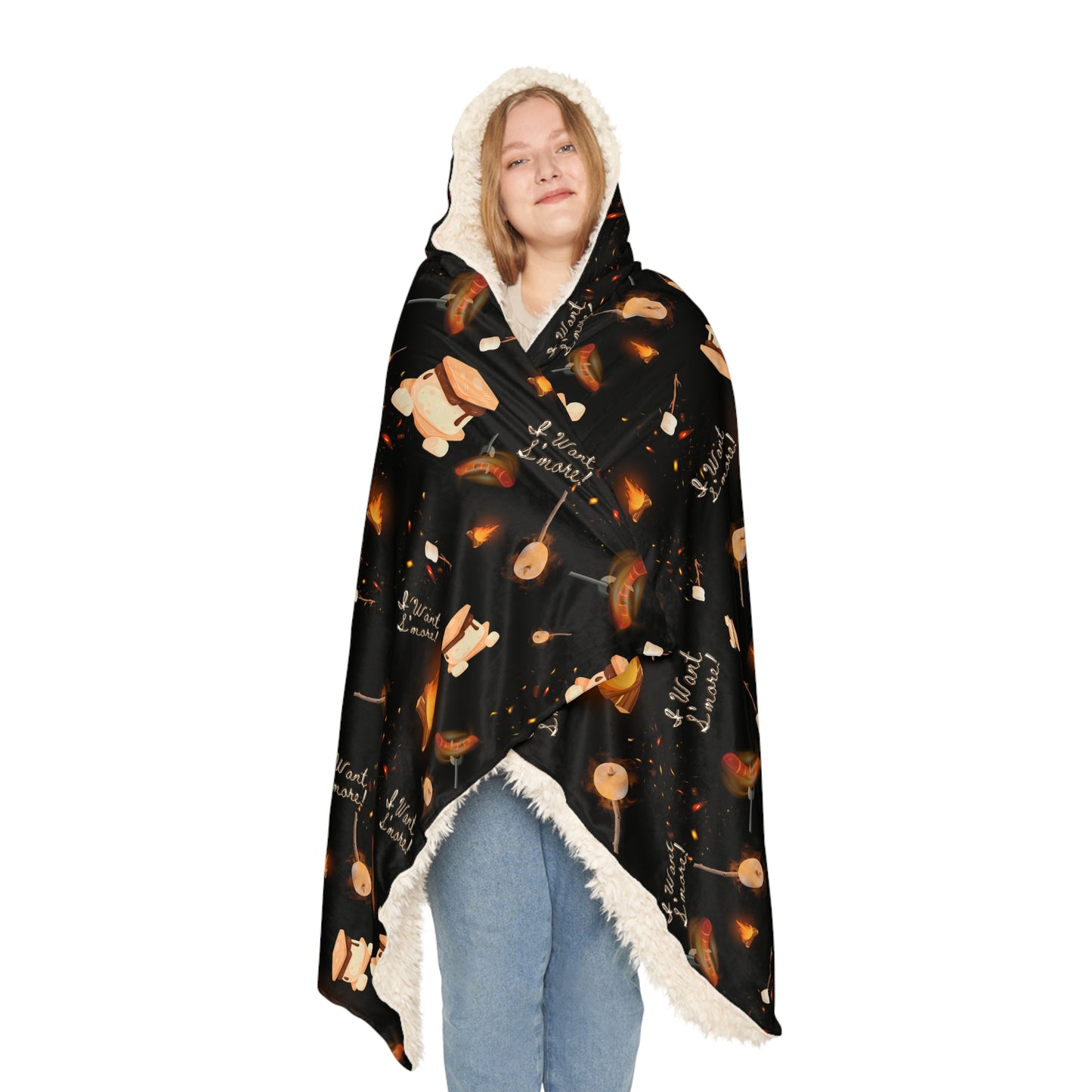 Hooded Snuggle Blanket-Girls Hot Camp Pattern-Dark