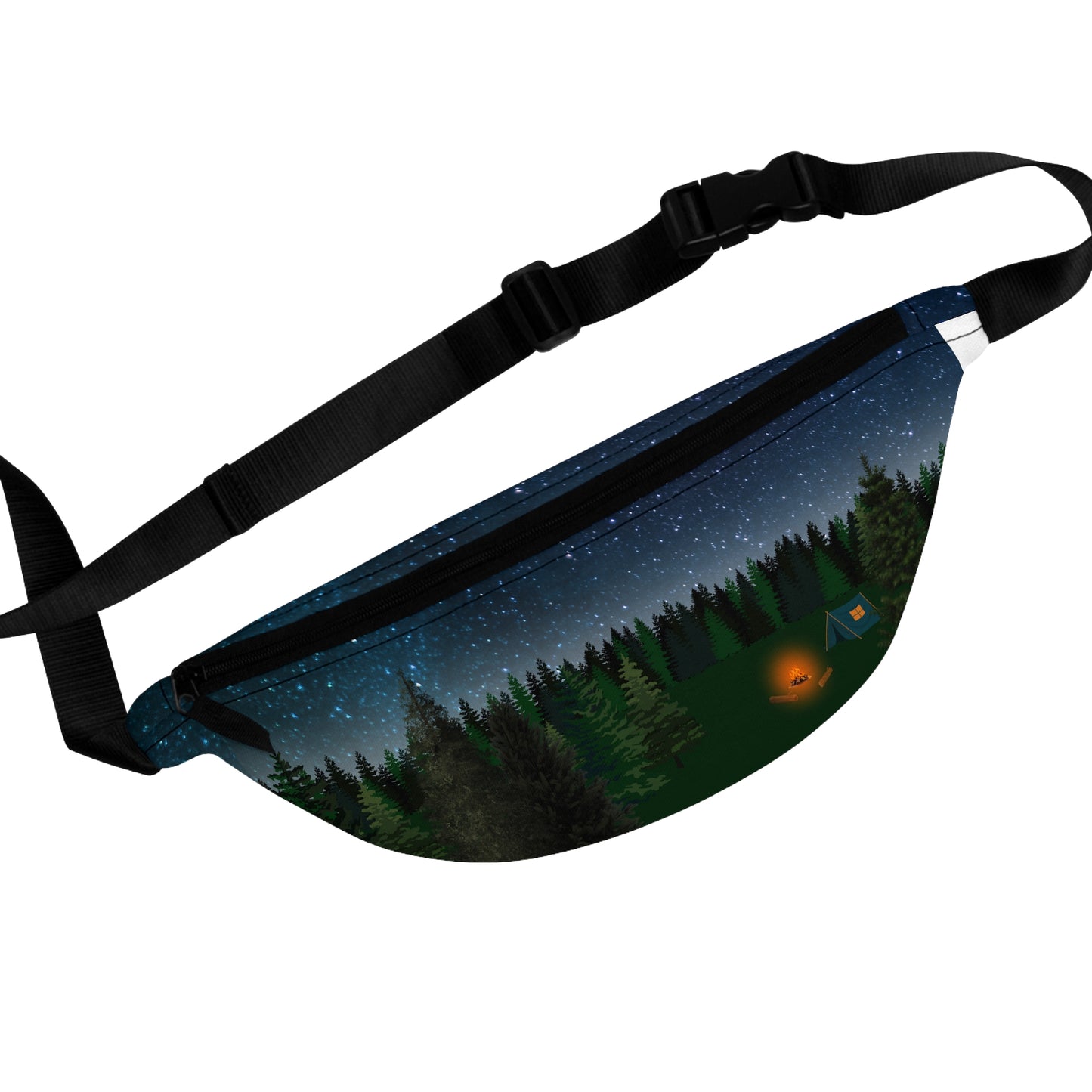 Graphic Fanny Pack-Starry Sky and Campsite