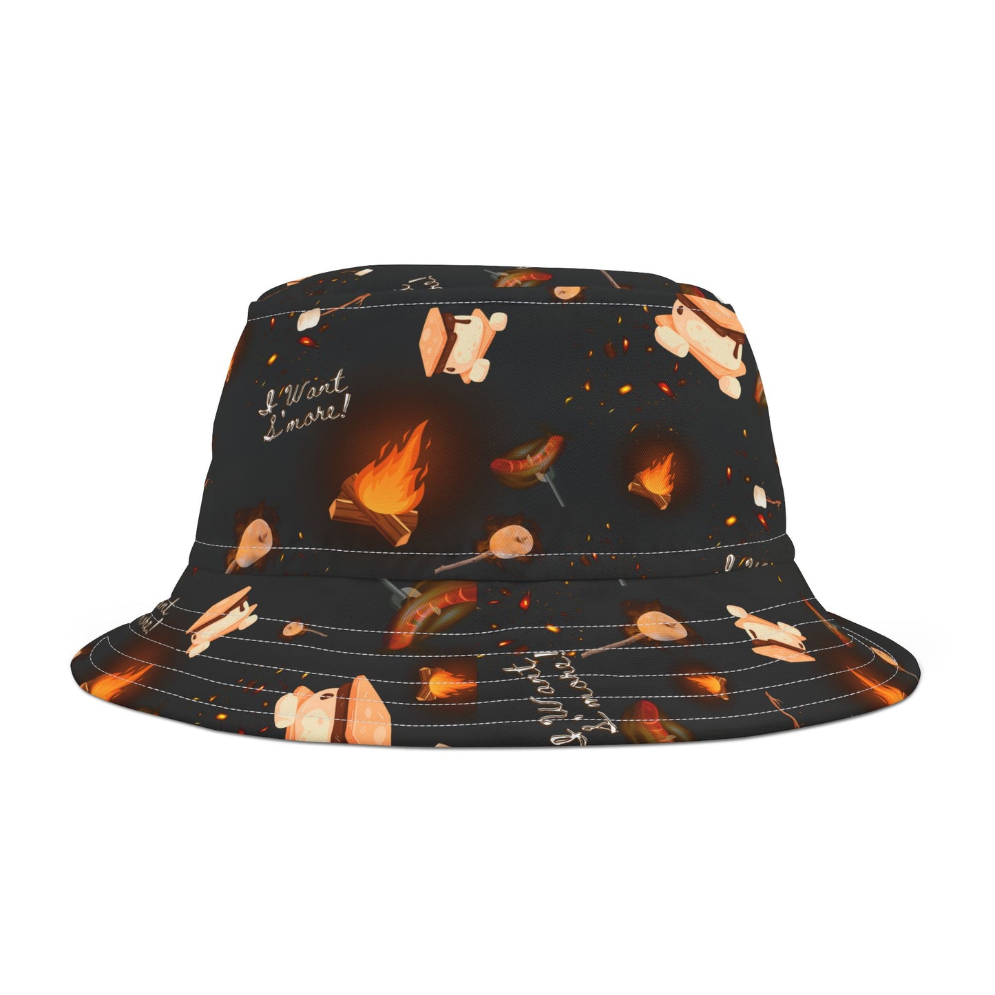 "I Want S'More" Graphic Pattern Bucket hat.