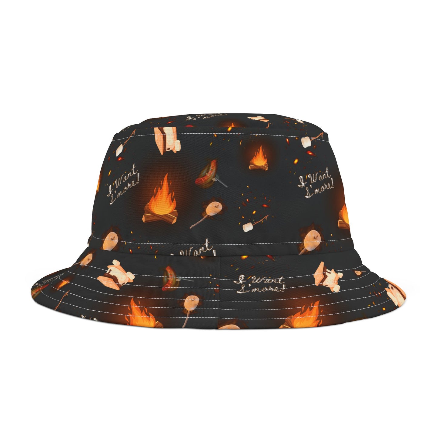 "I Want S'More" Graphic Pattern Bucket hat.