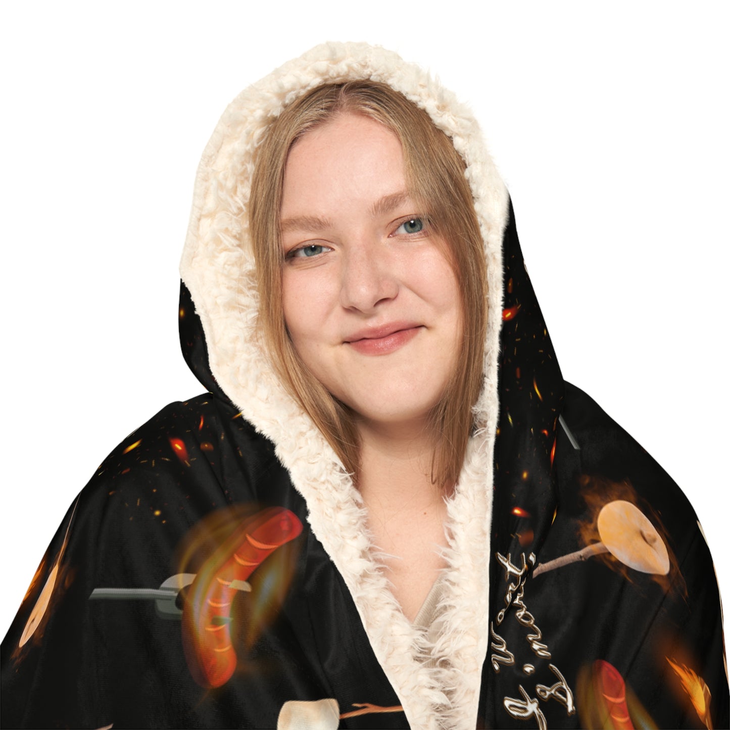 Hooded Snuggle Blanket-Girls Hot Camp Pattern-Dark