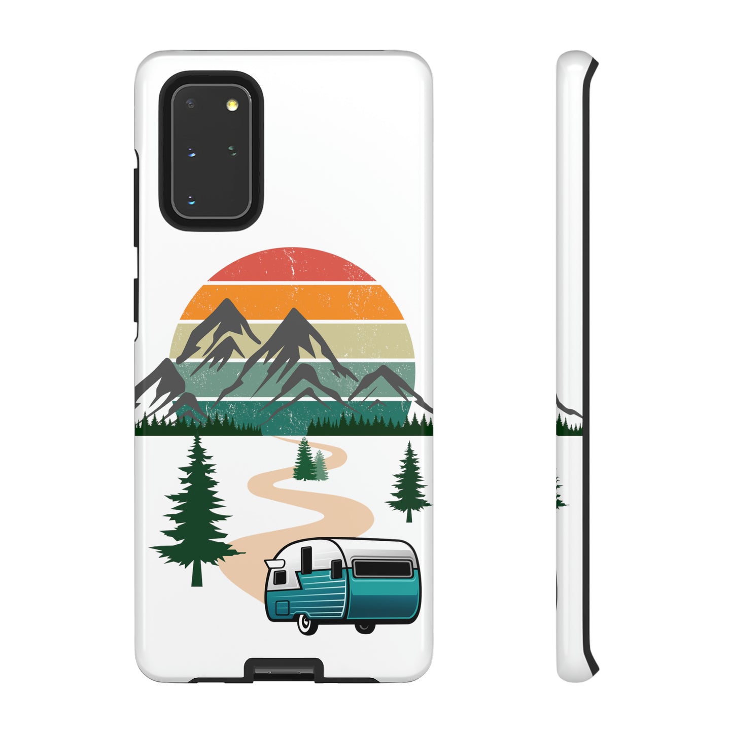 Tough Android Phone Case-Camper With Mountains Scene