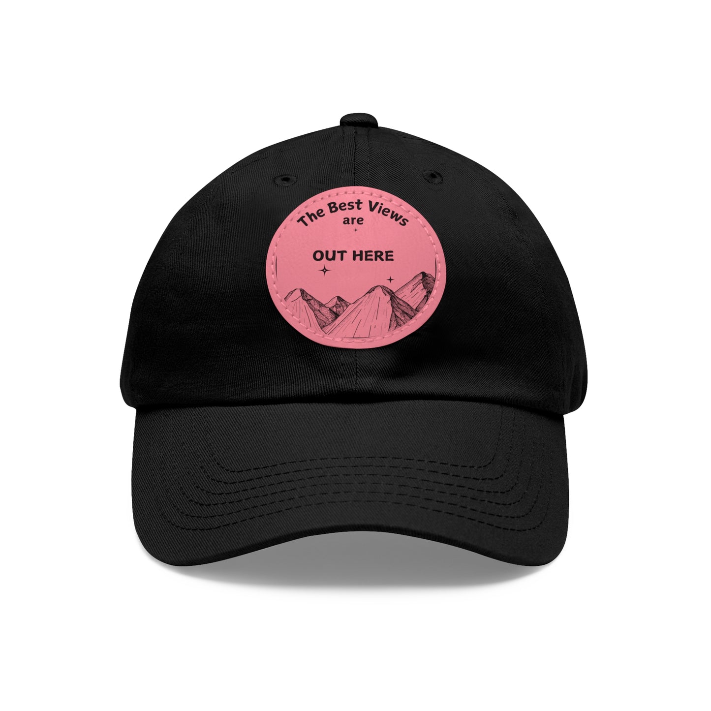 Baseball Cap With Leather Patch-"The Best Views"