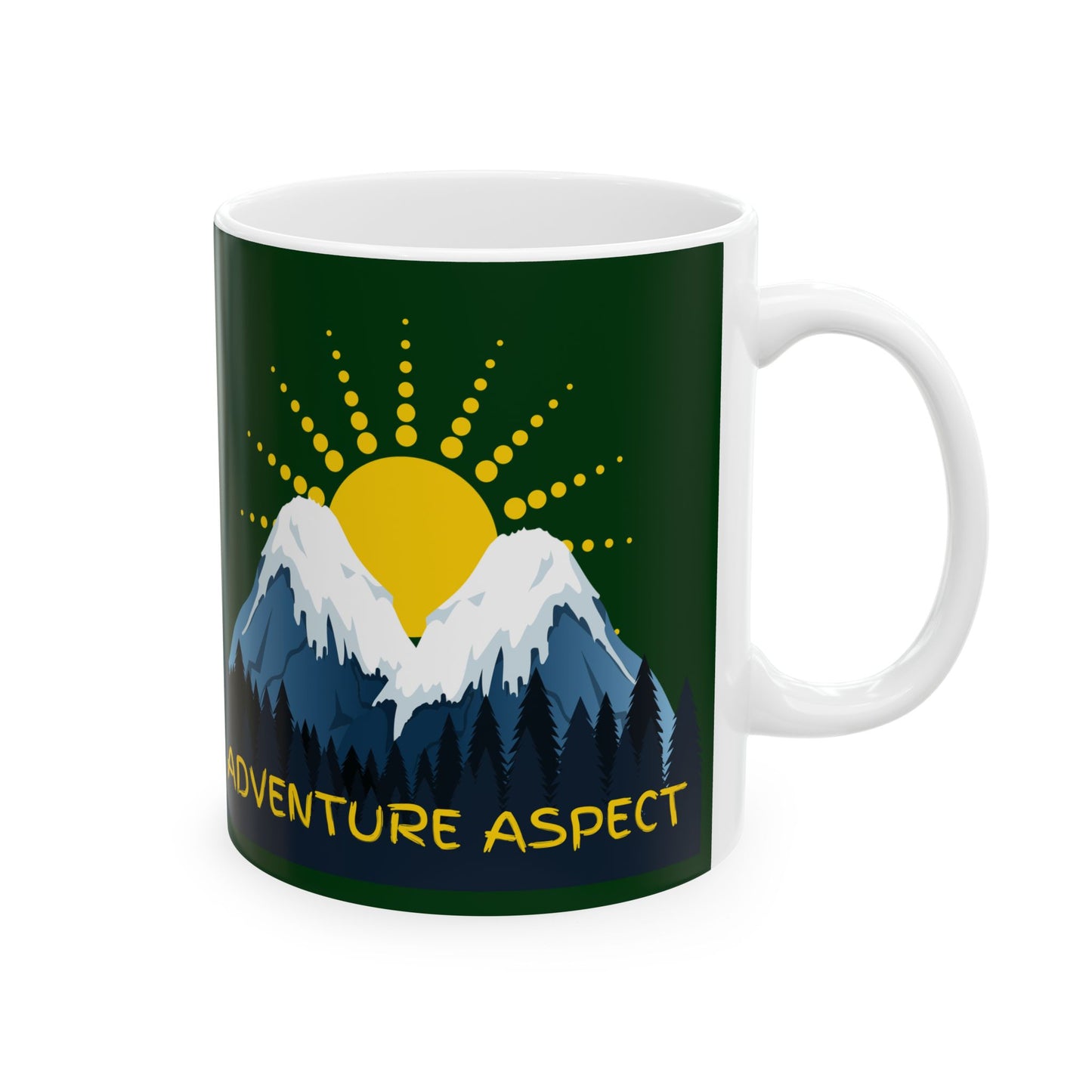 Copy of "Adventure Aspect" Logo Ceramic Mug, (11oz, 15oz)-Green