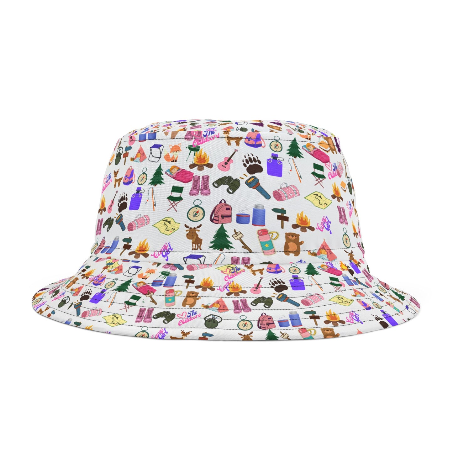 Cute Camp Girl Pattern Bucket Hat