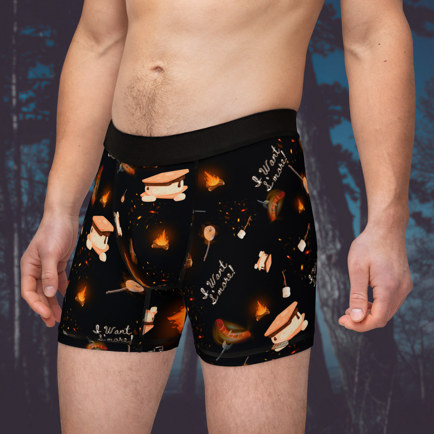 Camp Fire Pattern Men's Boxers-2 Colors