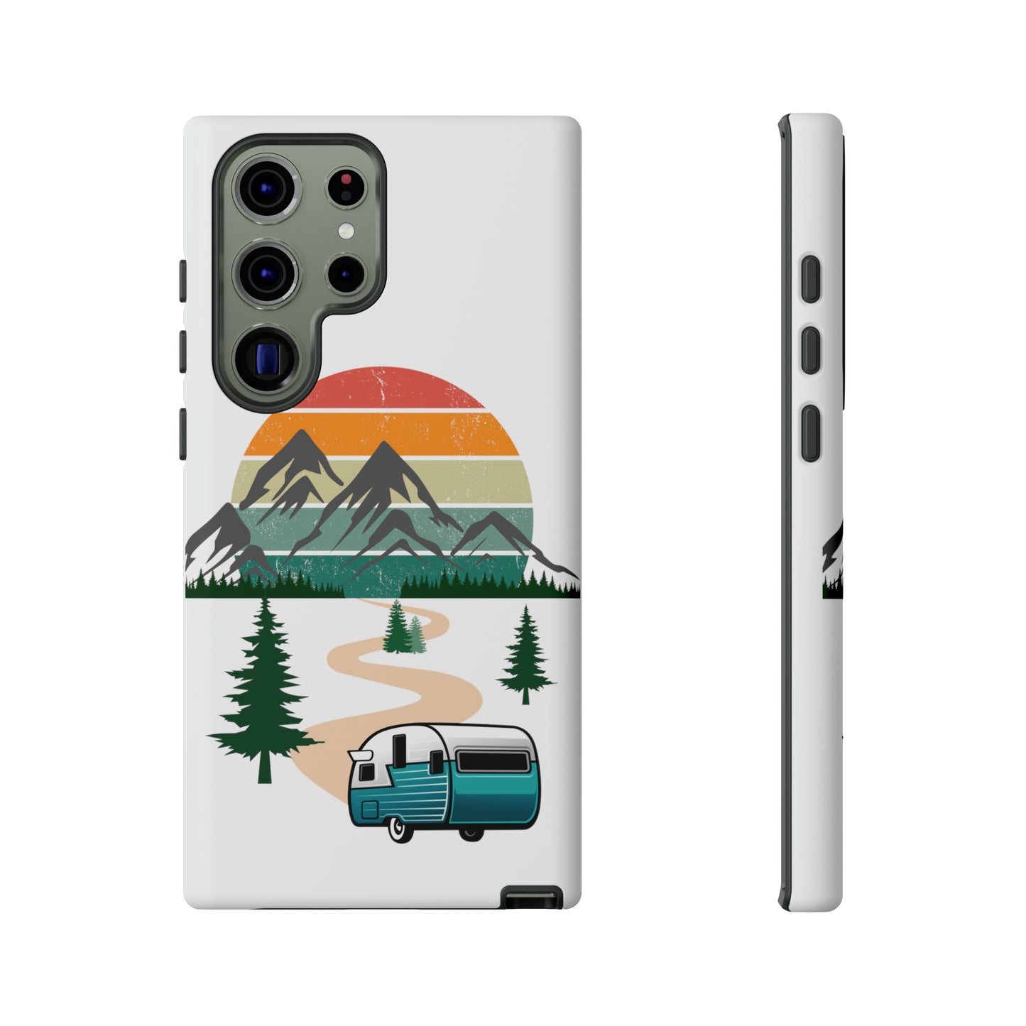Tough Android Phone Case-Camper With Mountains Scene