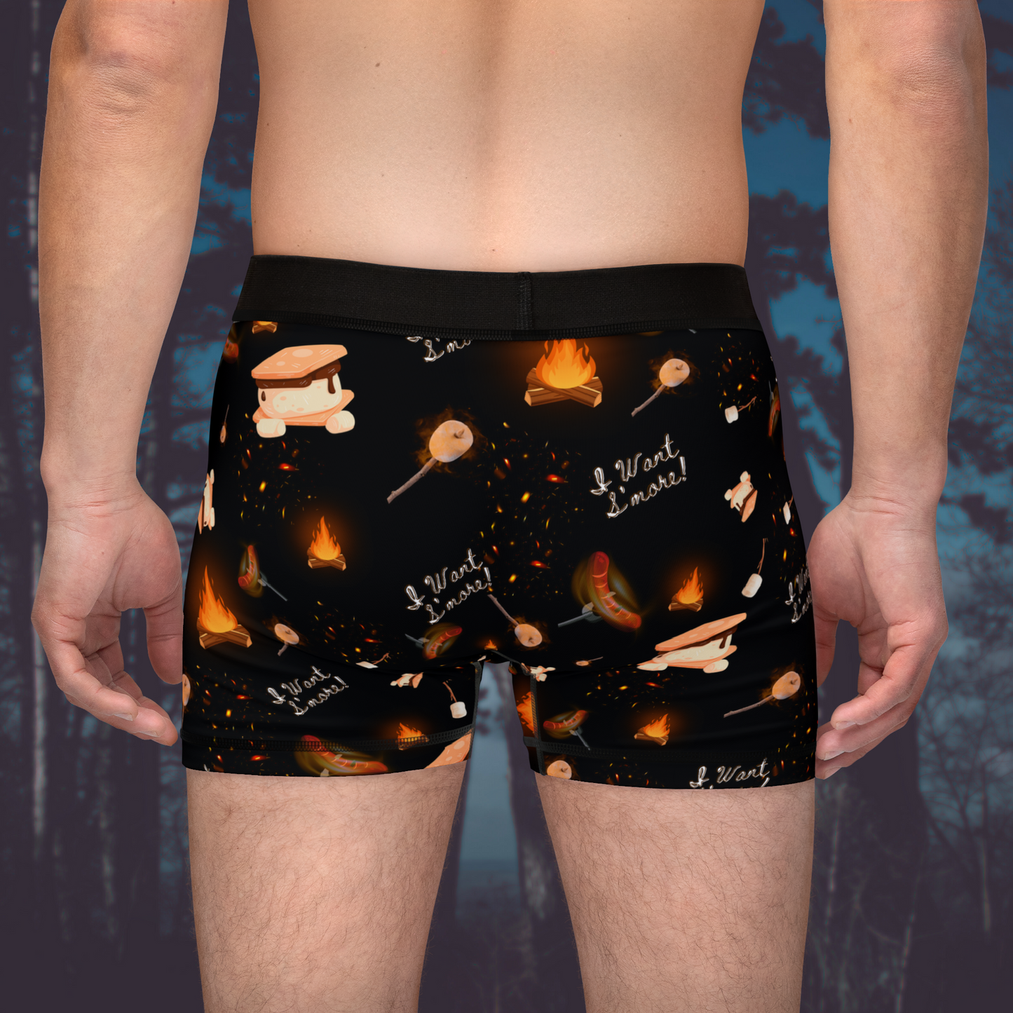 Camp Fire Pattern Men's Boxers-2 Colors
