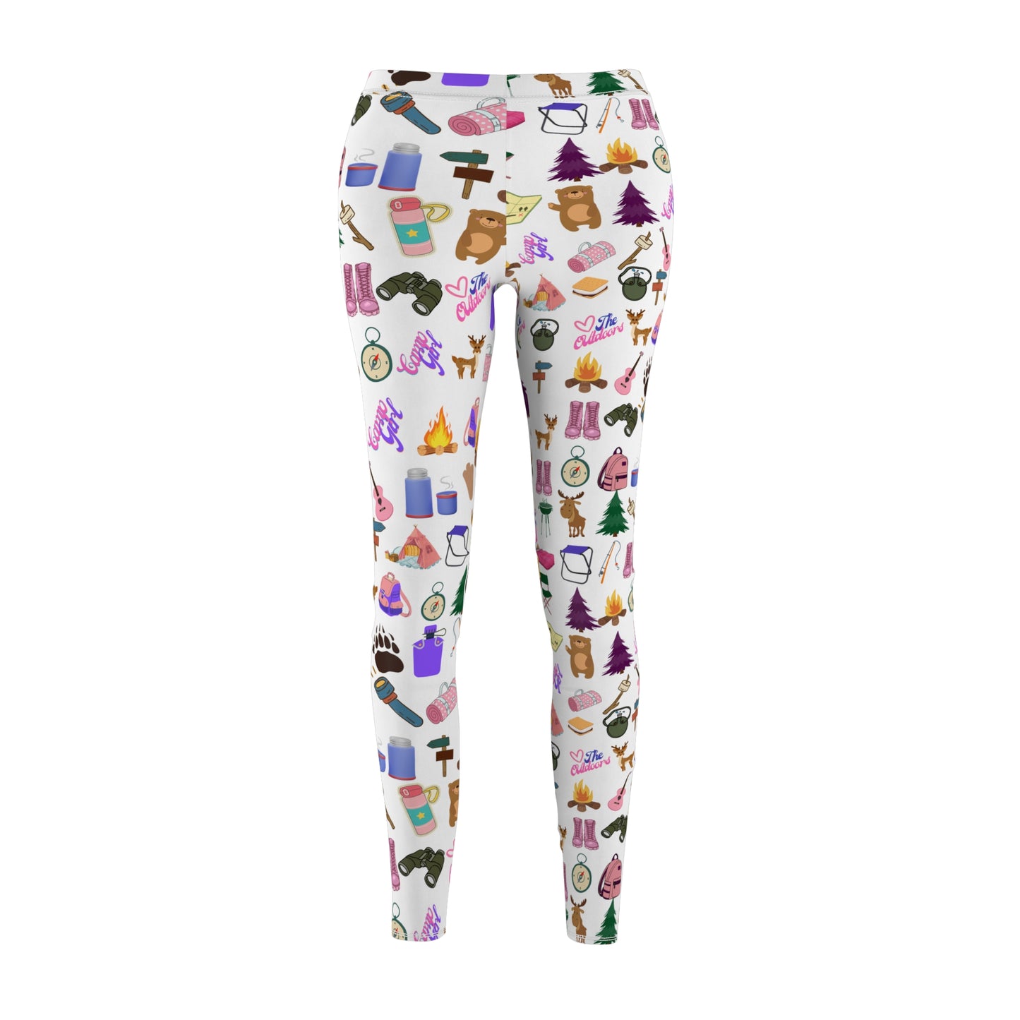 Cutesy Camp Pattern Women's Cut & Sew Casual Leggings