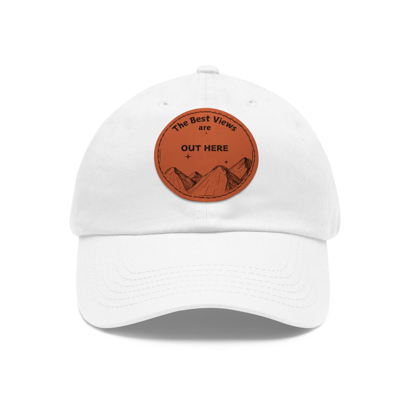 Baseball Cap With Leather Patch-"The Best Views"