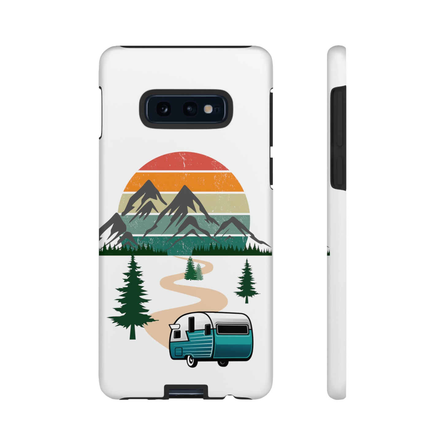 Tough Android Phone Case-Camper With Mountains Scene