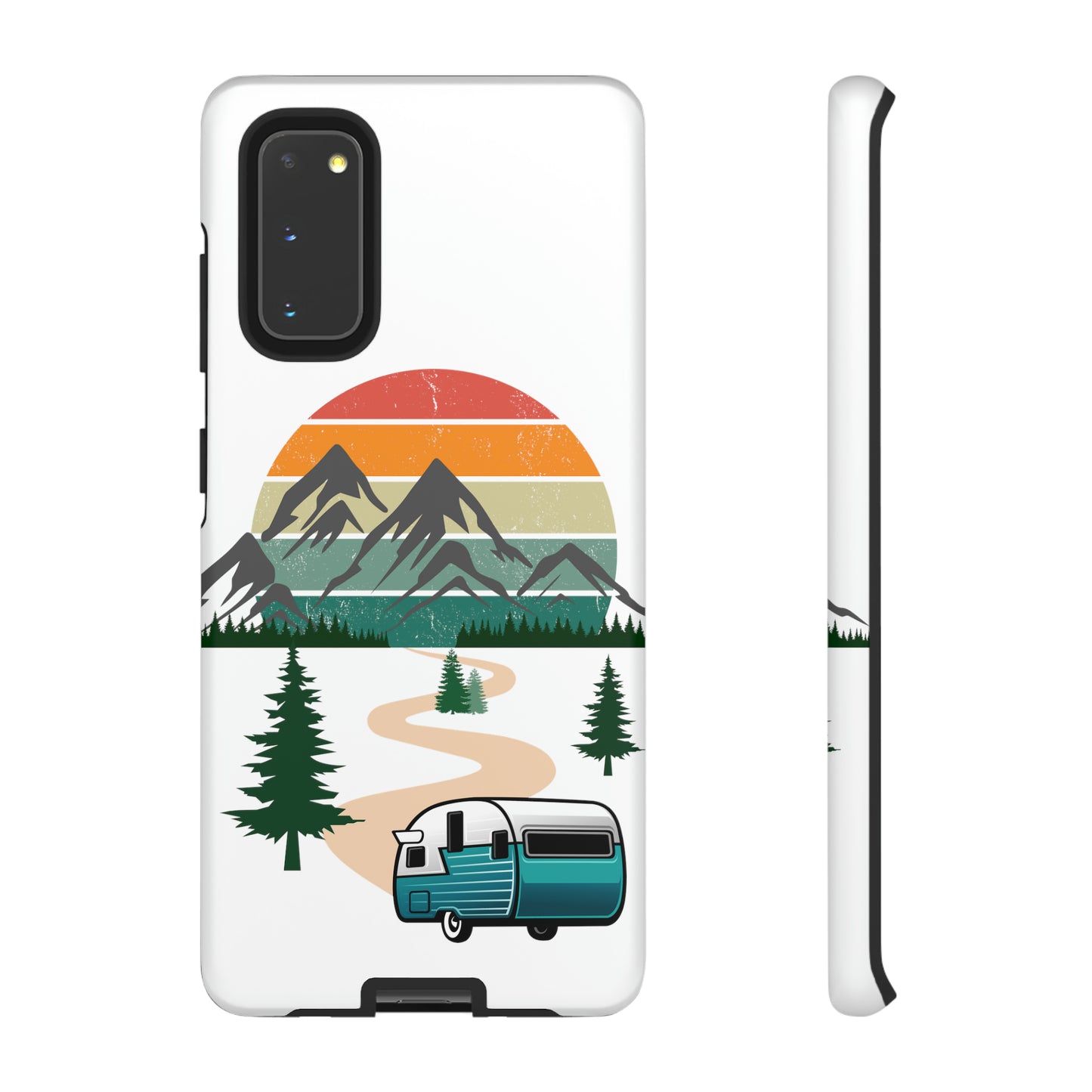 Tough Android Phone Case-Camper With Mountains Scene