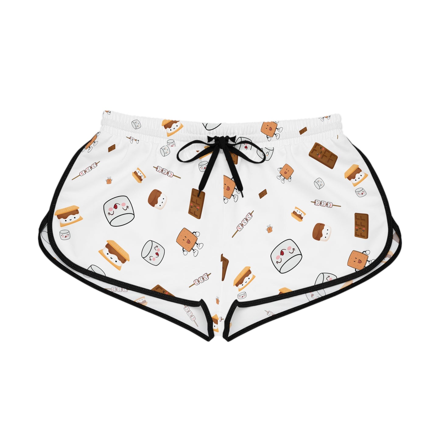 Cutesy S'more's Pattern Women's Relaxed Shorts-Multiple Colors