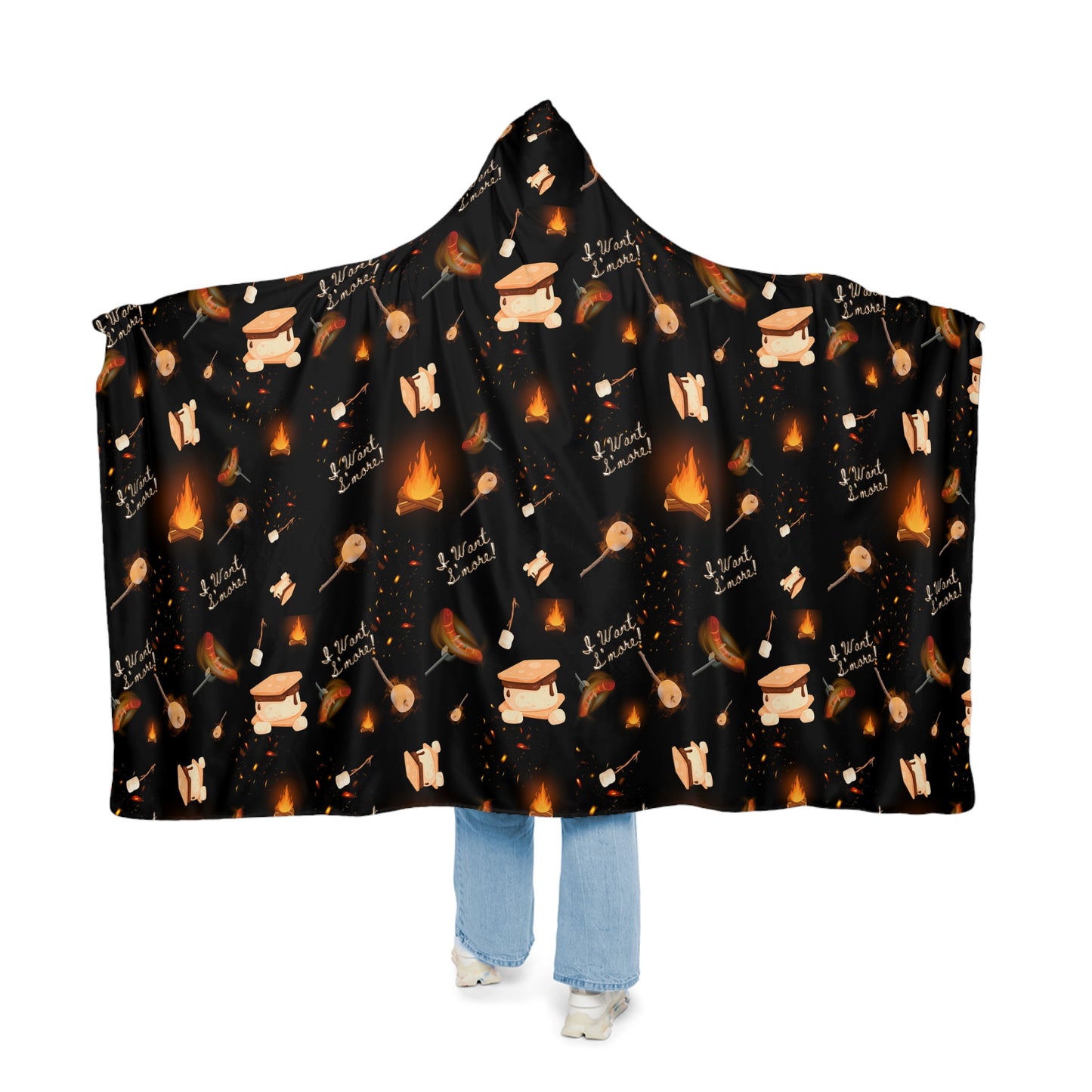 Hooded Snuggle Blanket-Girls Hot Camp Pattern-Dark