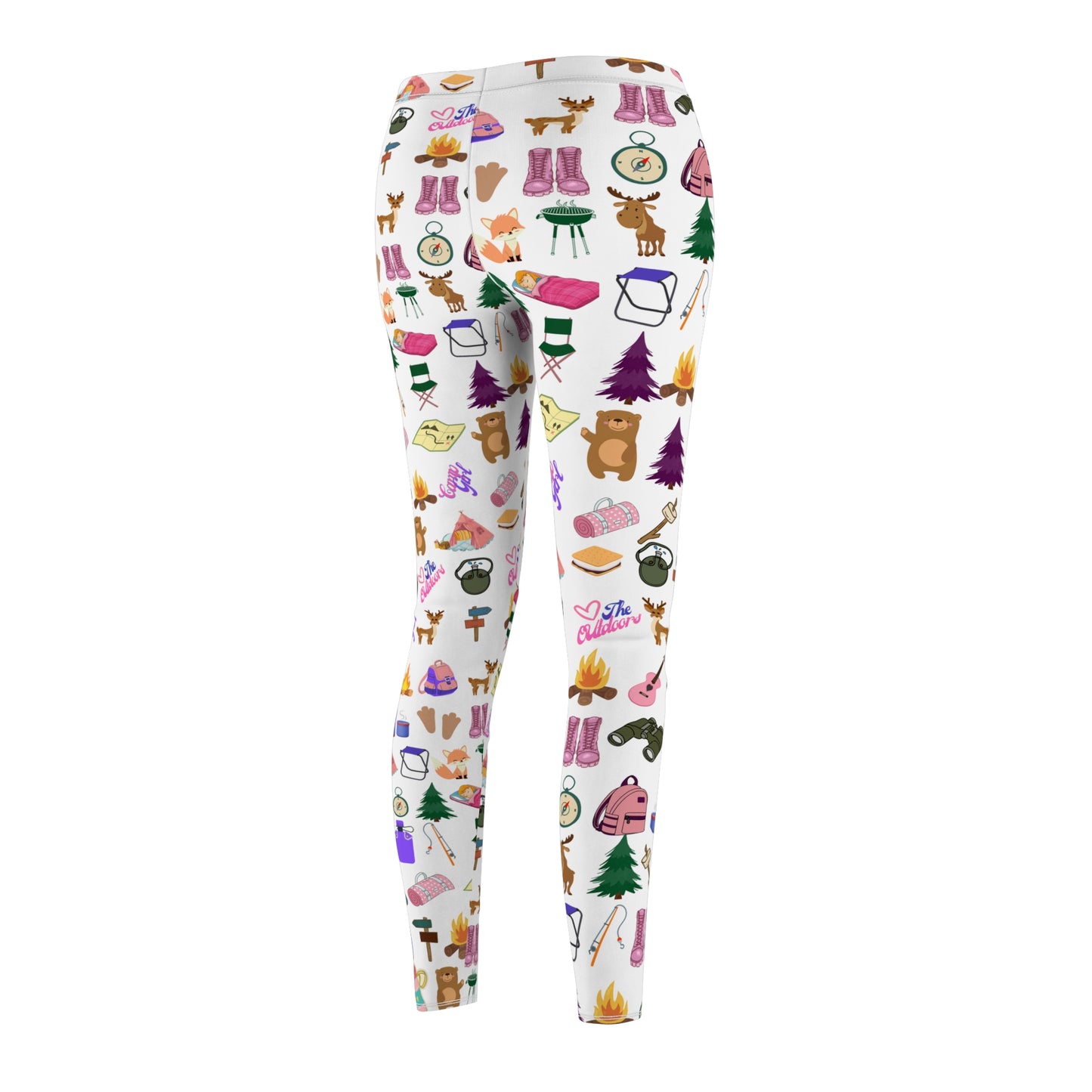 Cutesy Camp Pattern Women's Cut & Sew Casual Leggings