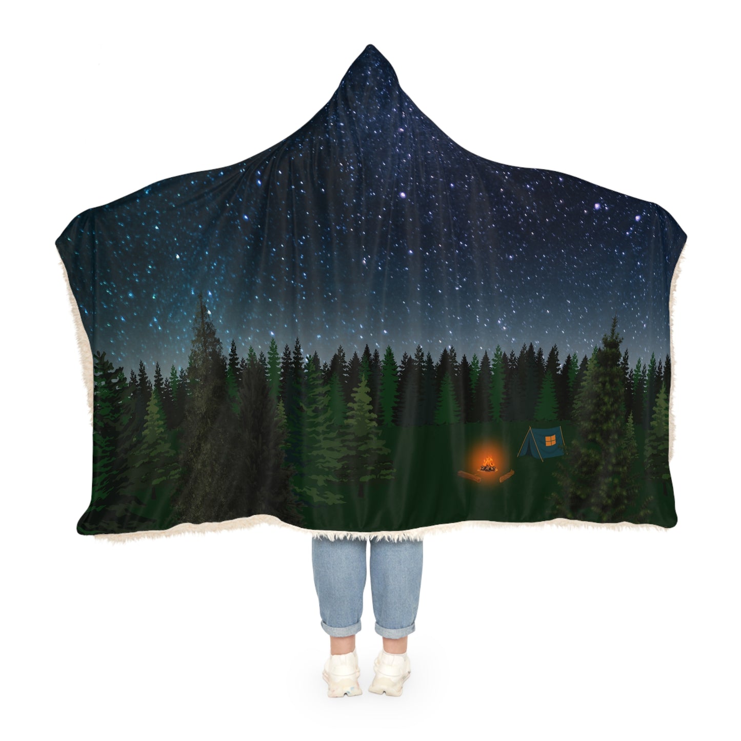 Hooded Snuggle Blanket-Starry Sky Campsite