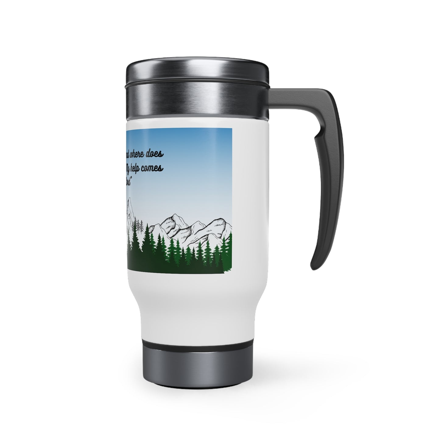 Stainless Steel Travel Mug with Handle, 14oz