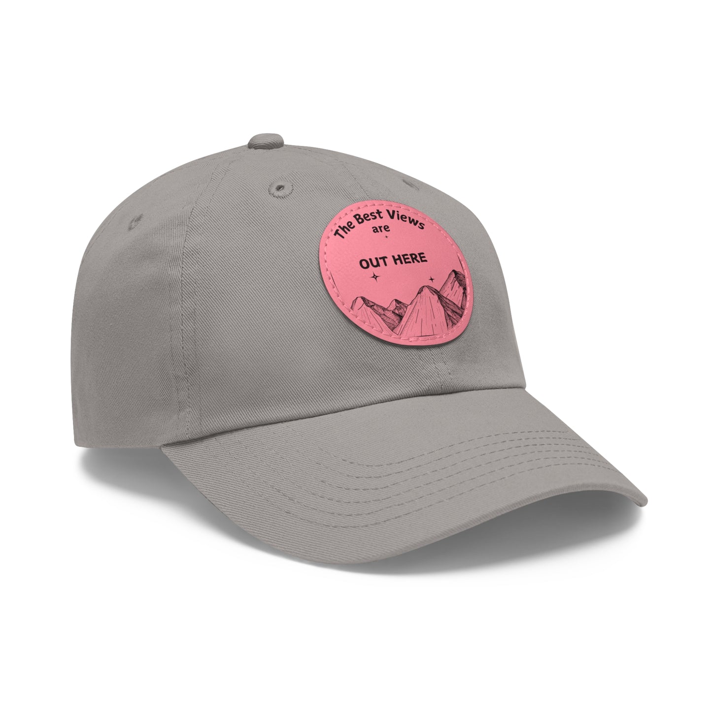 Baseball Cap With Leather Patch-"The Best Views"