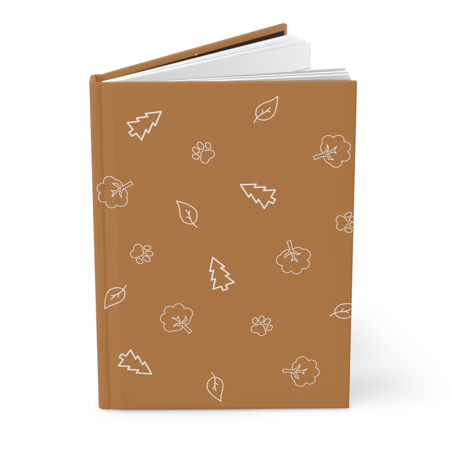 Hardcover Journal Matte-Camping Pattern 3- Tan