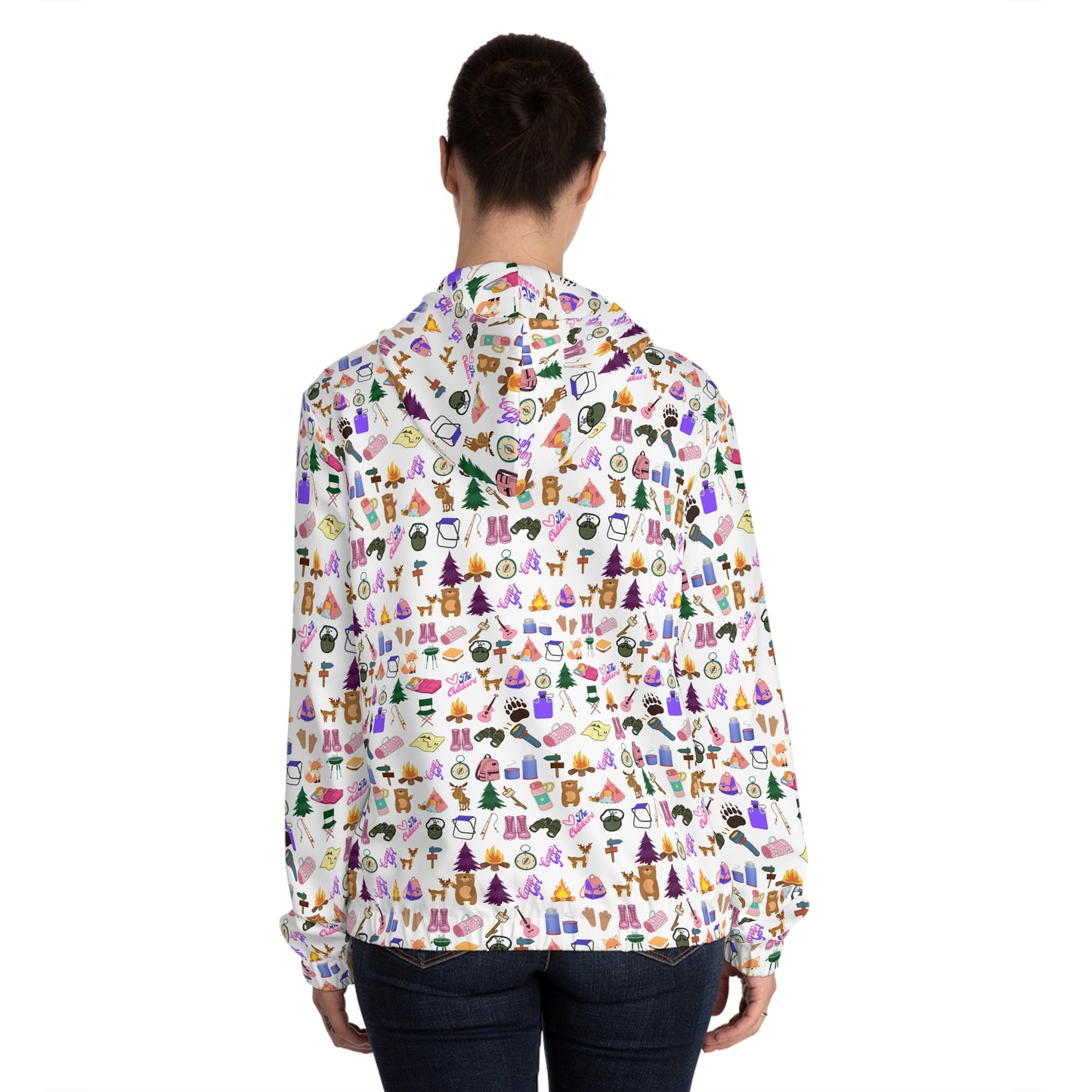 Camp Girl Pattern-Women’s Full-Zip Hoodie (AOP)