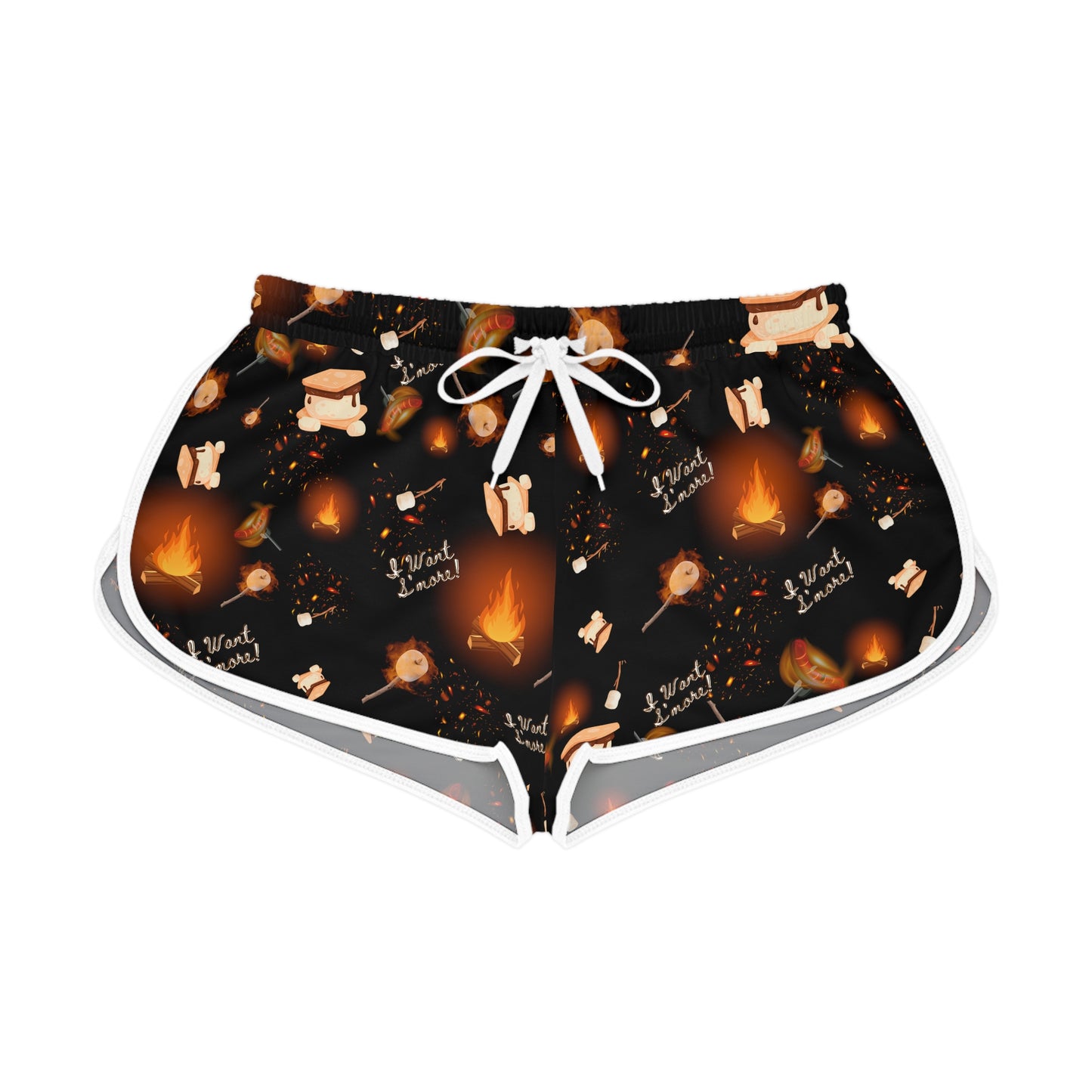 Camp Fire Pattern Women's Relaxed Shorts-Multiple Colors