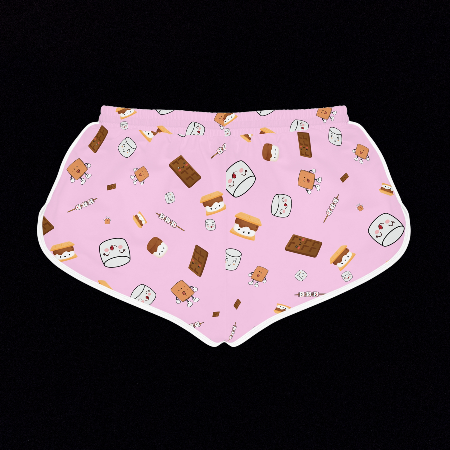 Cutesy S'more's Pattern Women's Relaxed Shorts-Multiple Colors