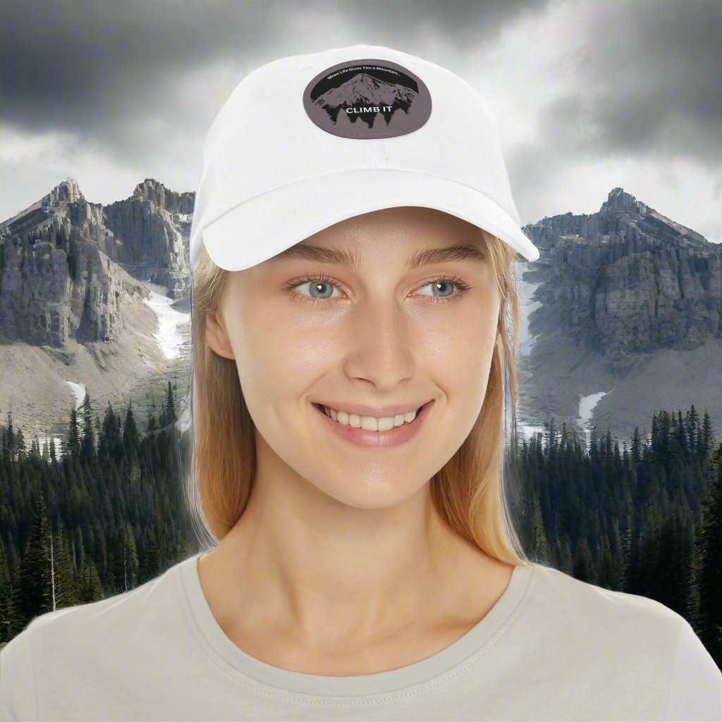 Baseball Cap With Leather Patch-Mountain Climber