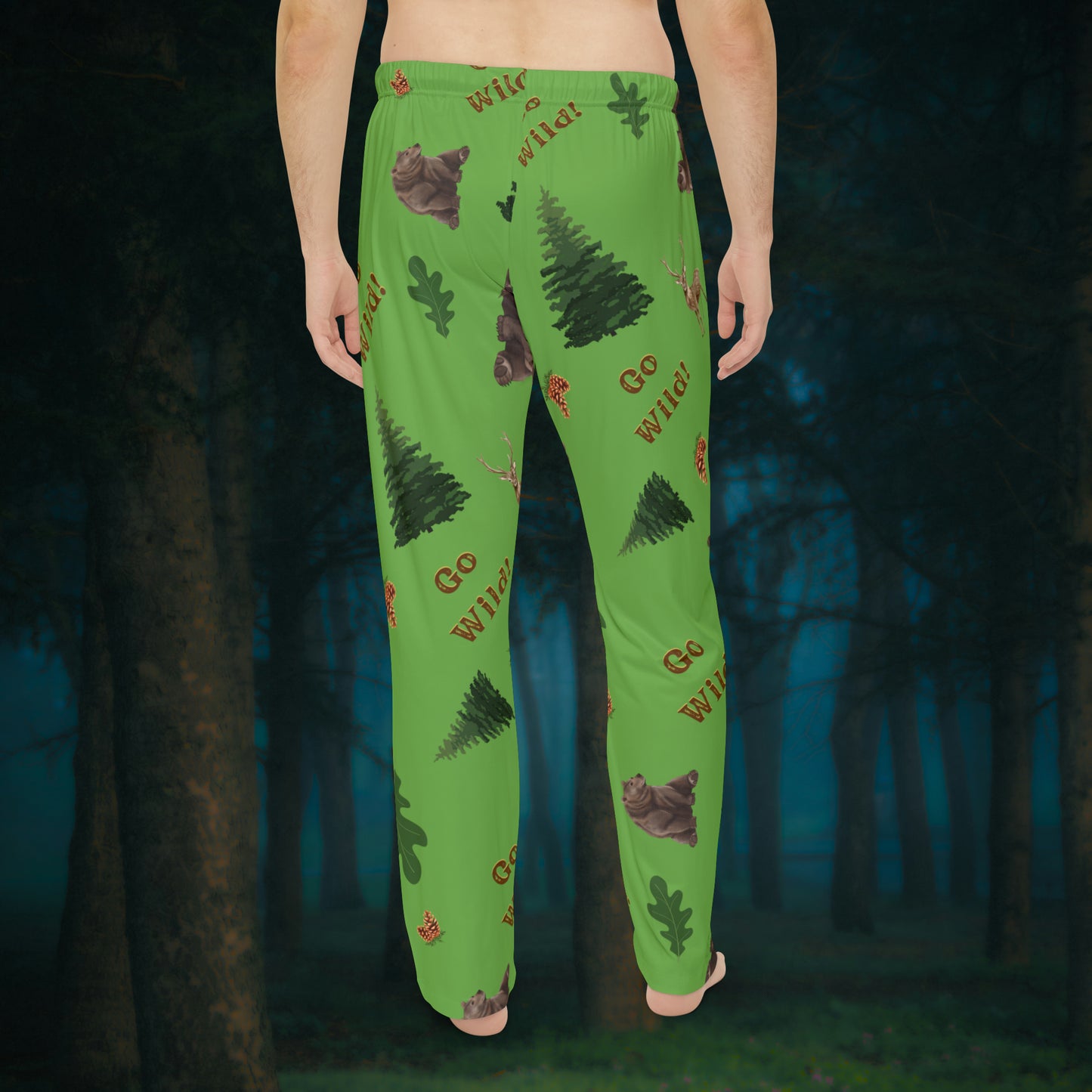 Men's Pajama Pants-Bears and Deers Pattern