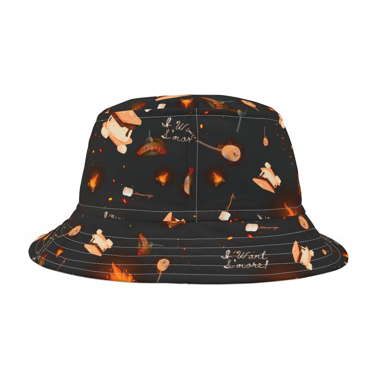 "I Want S'More" Graphic Pattern Bucket hat.