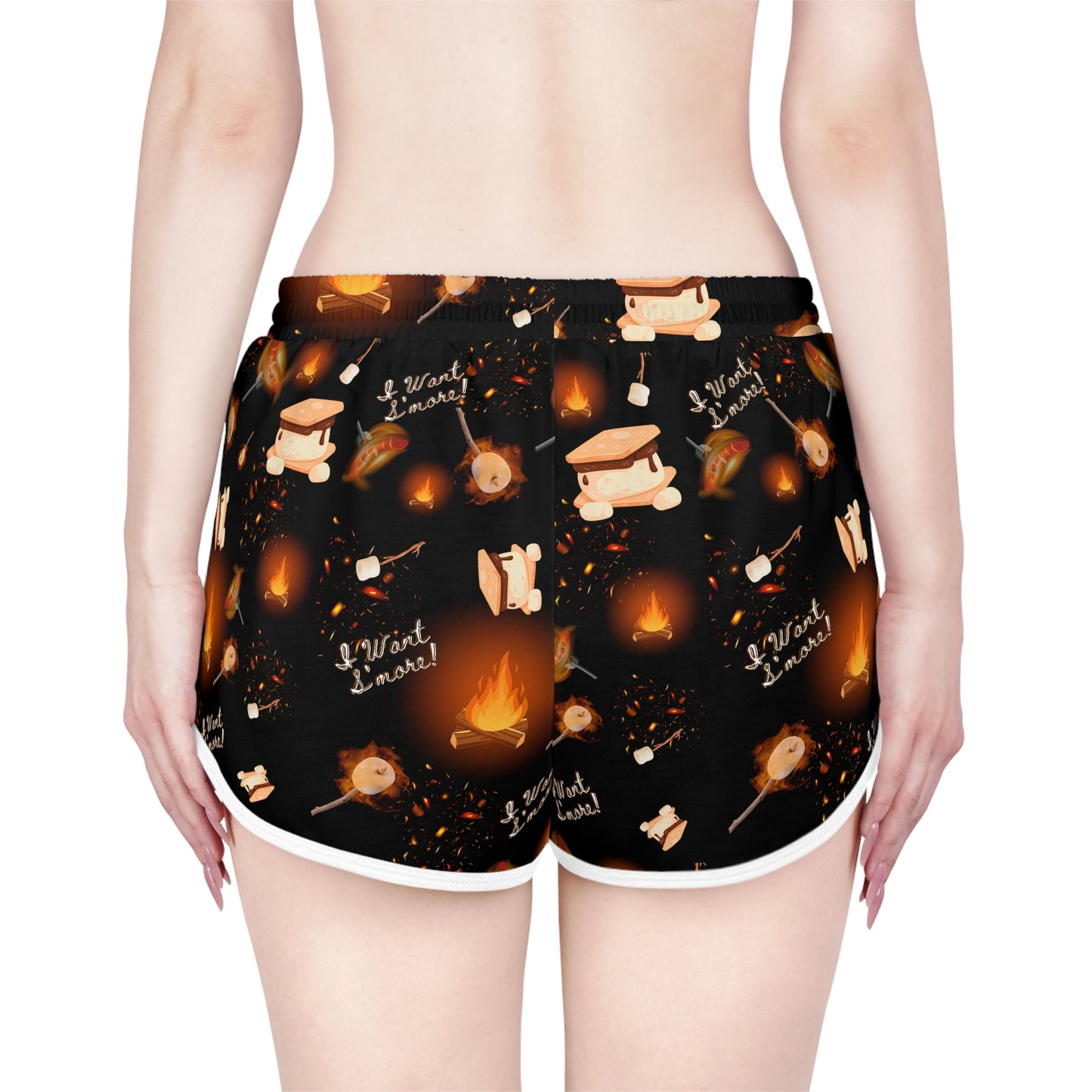 Camp Fire Pattern Women's Relaxed Shorts-Multiple Colors
